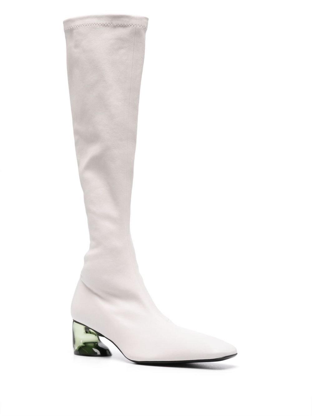 translucent-heel leather boots - 2