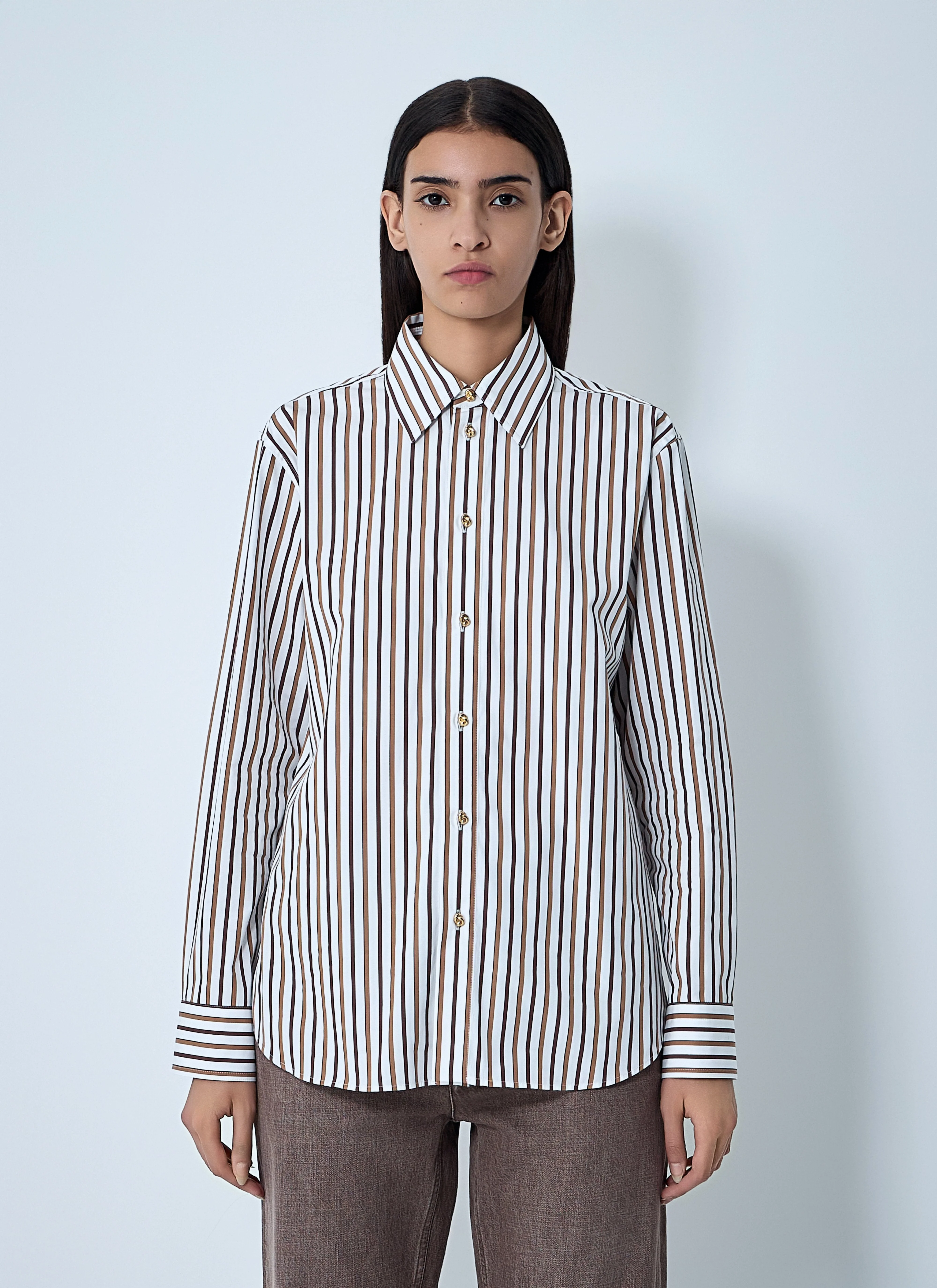 Bottega Veneta Women Stripe Button-Down Shirt - 1