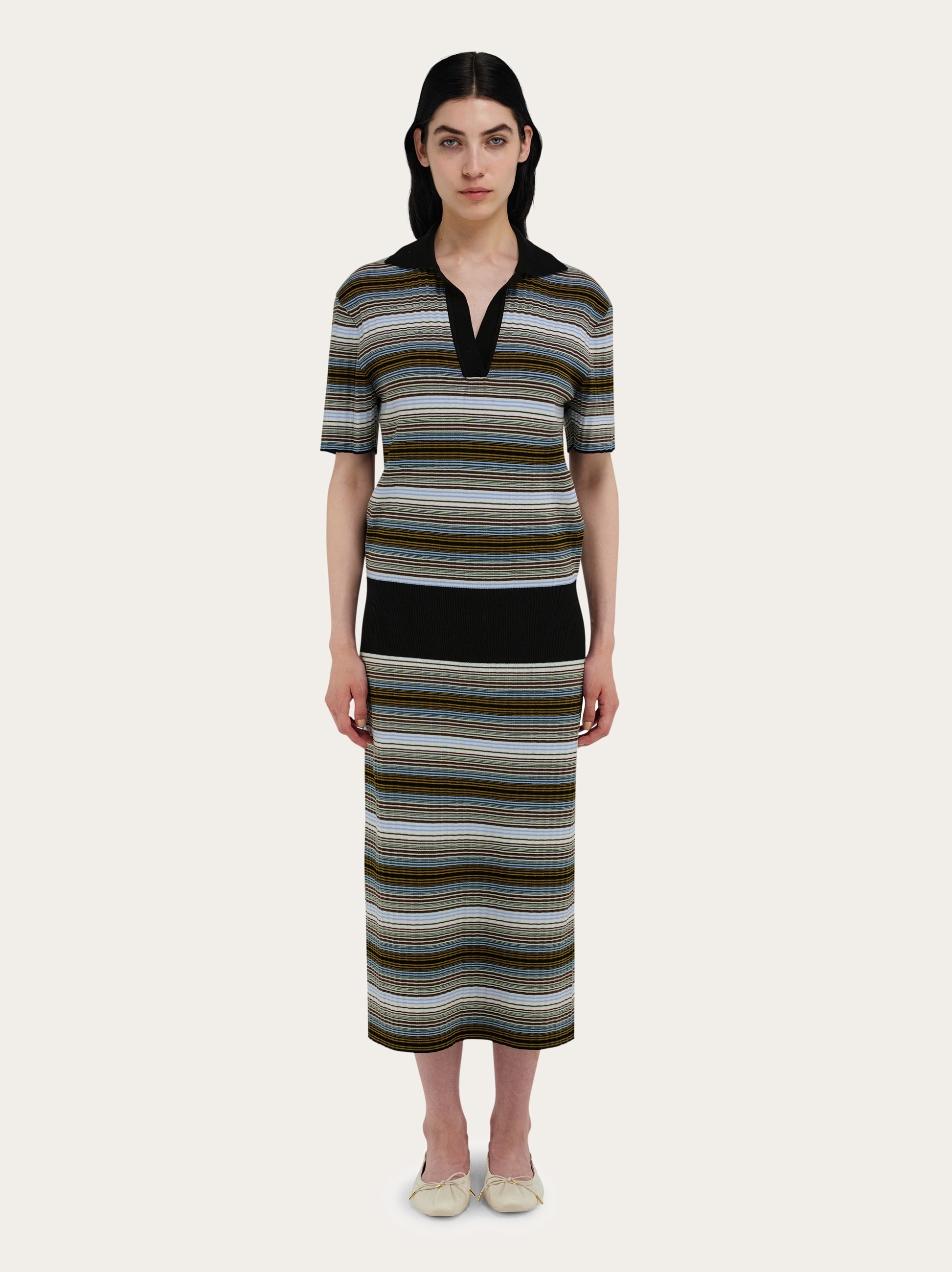 Knitted striped dress - 2