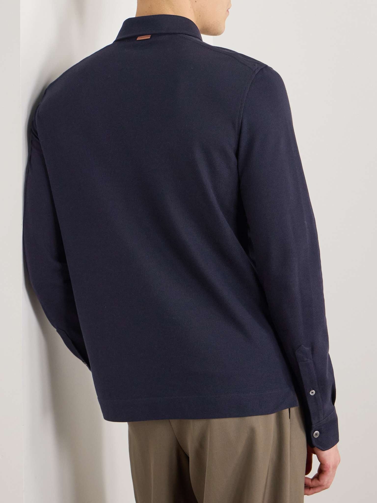 Logo-Appliquéd Cotton-Piqué Polo Shirt - 3