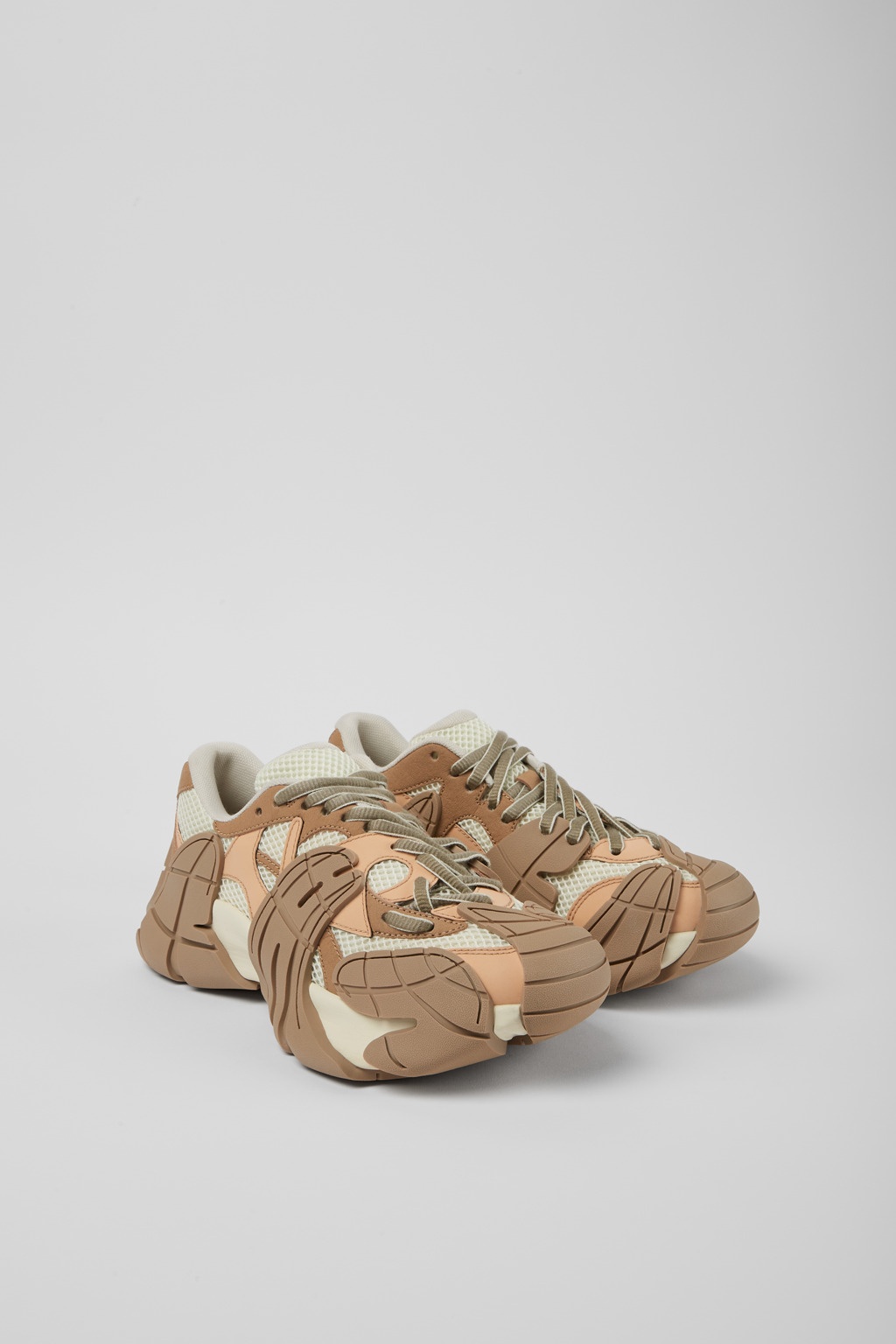 Beige and white sneakers - 2