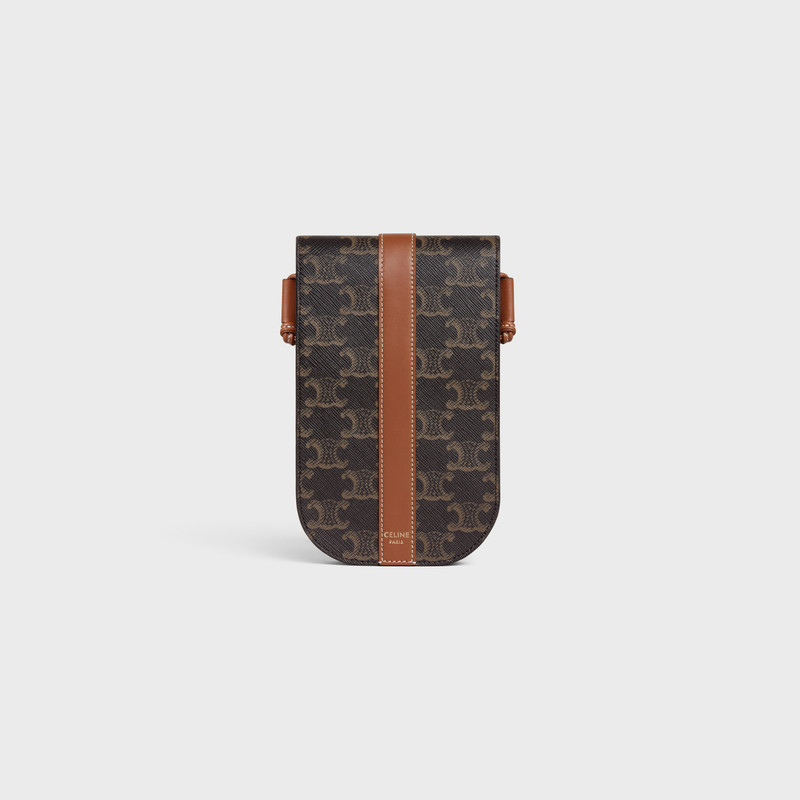 Phone Pouch in Triomphe Canvas and Calfskin 1