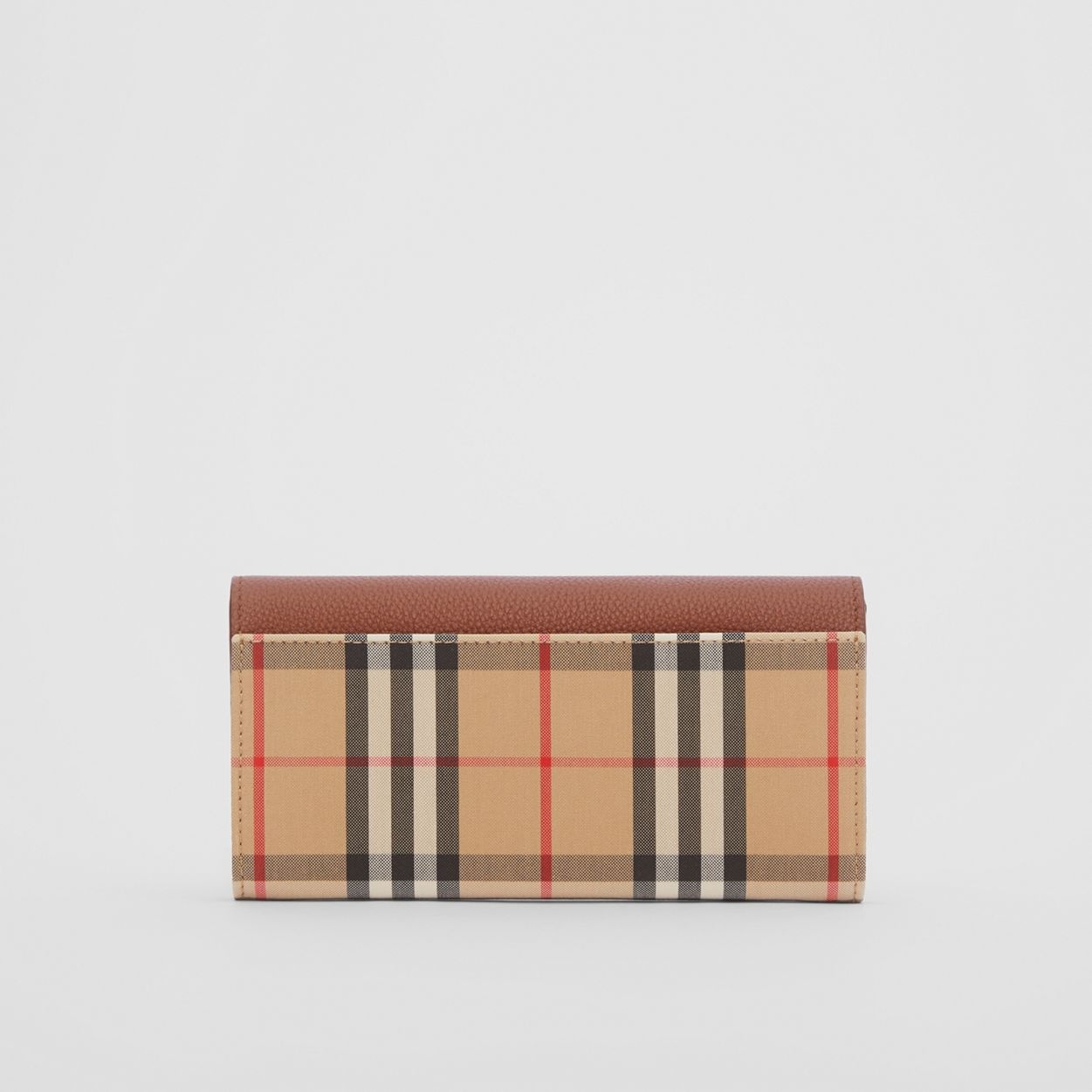 Vintage Check and Leather Continental Wallet - 6