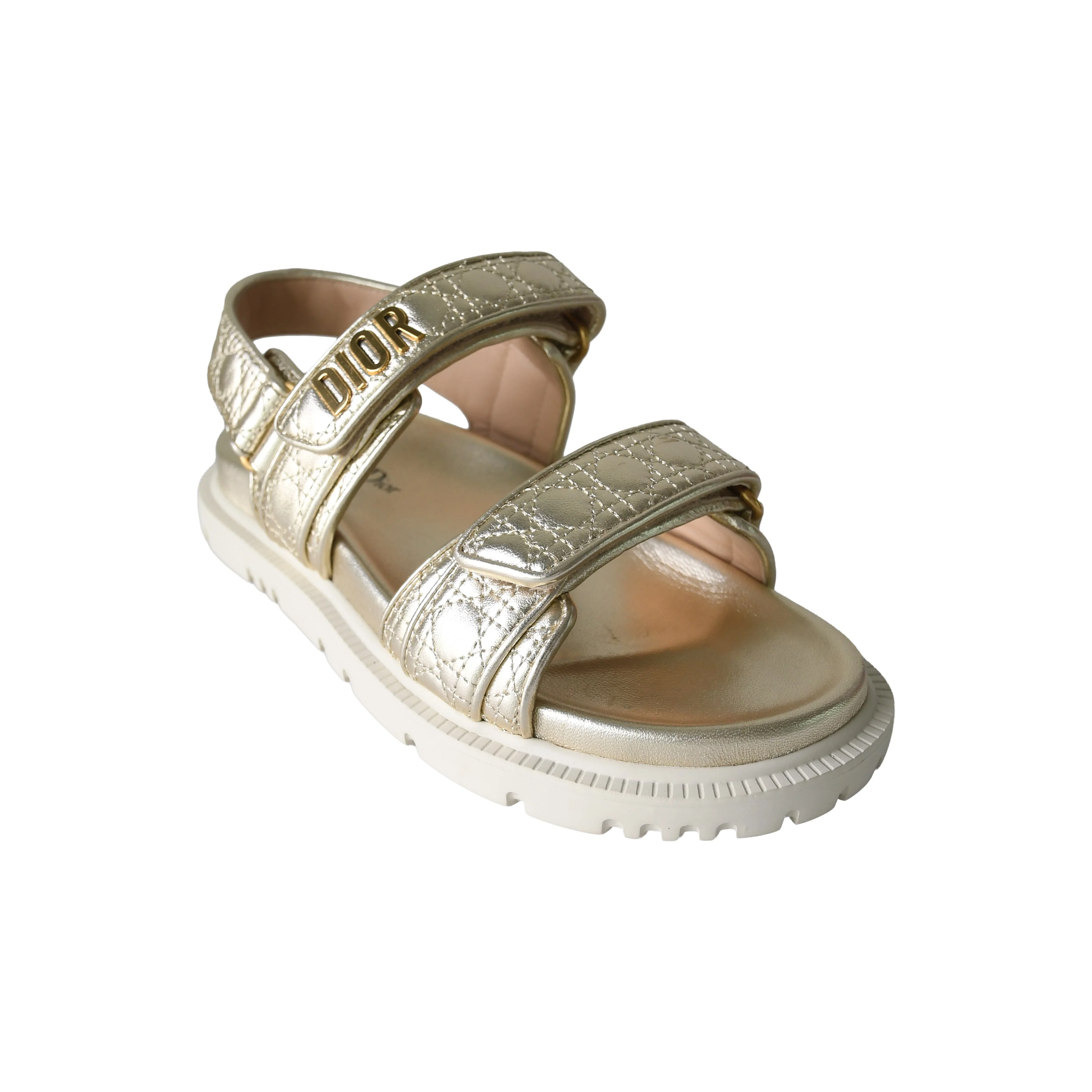 Dior DiorAct Sandal Cannage Laminat Pale Gold - 1