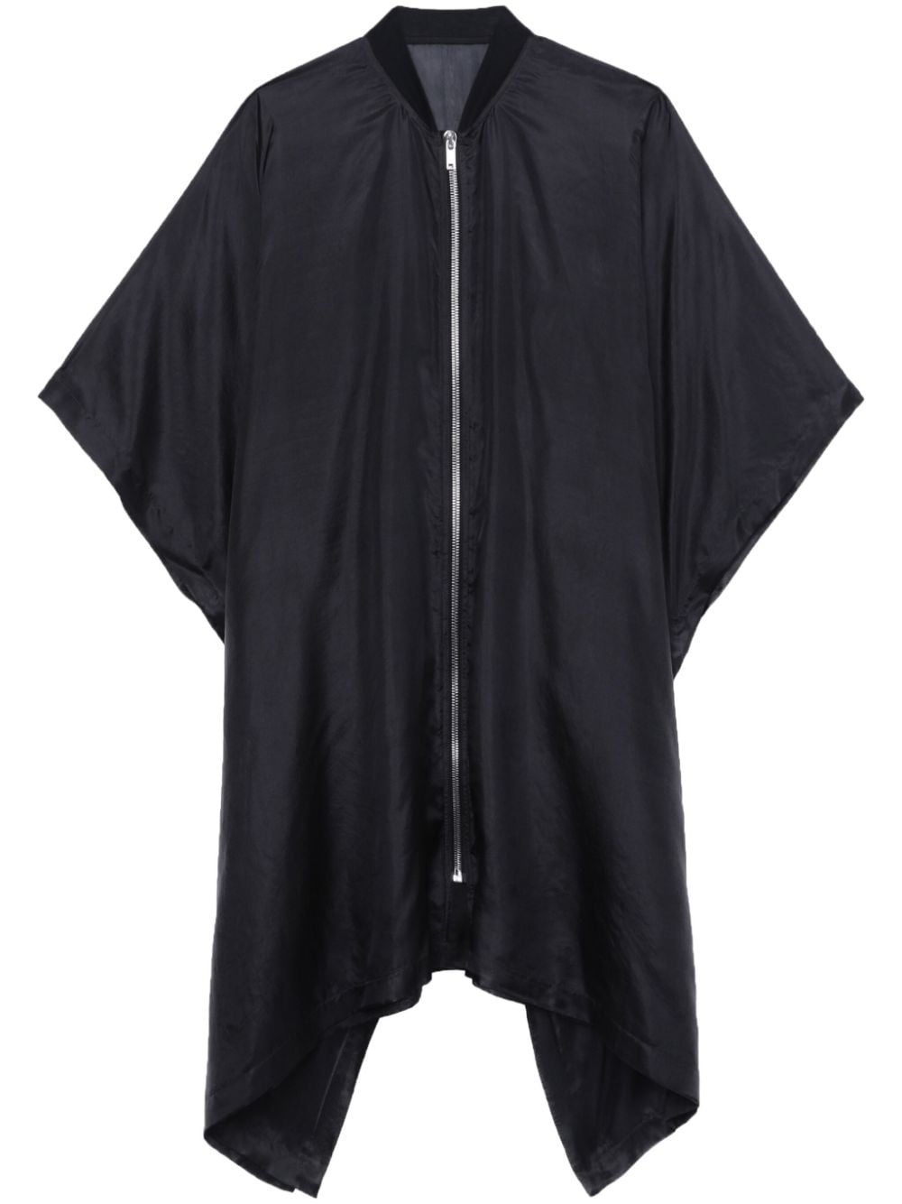 zip-front silk coat - 1