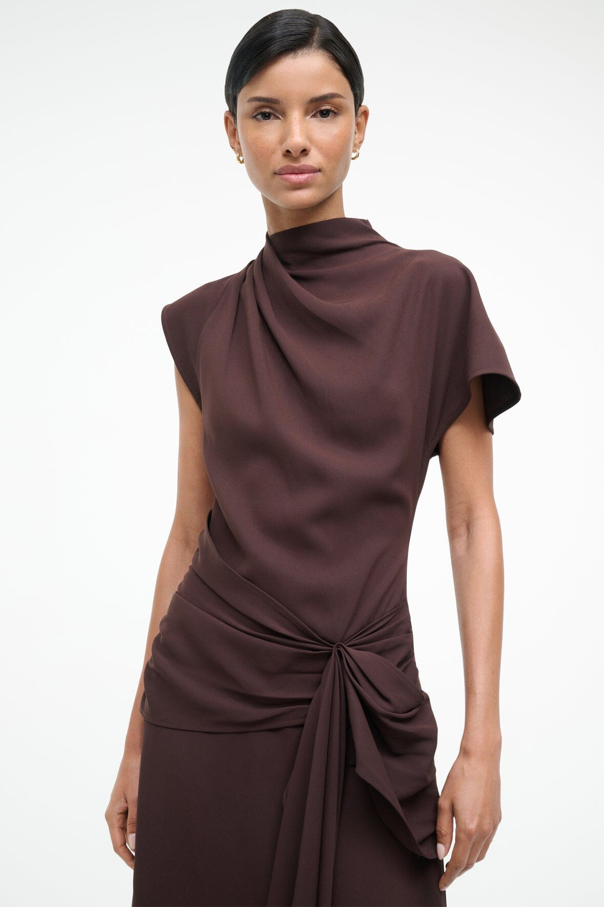 STAUD DAVINA DRESS EARTH - 3