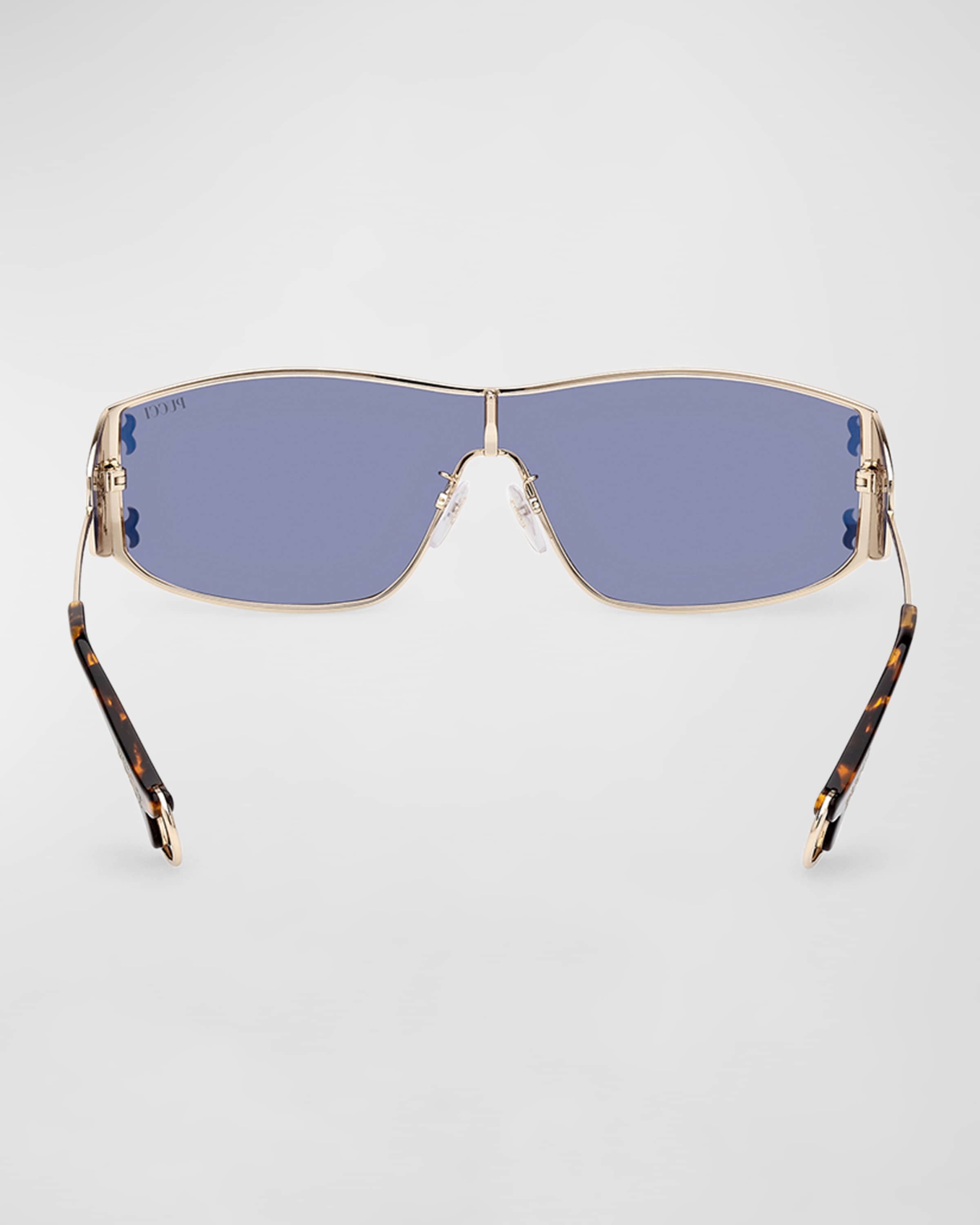 Metal & Acetate Shield Sunglasses - 5