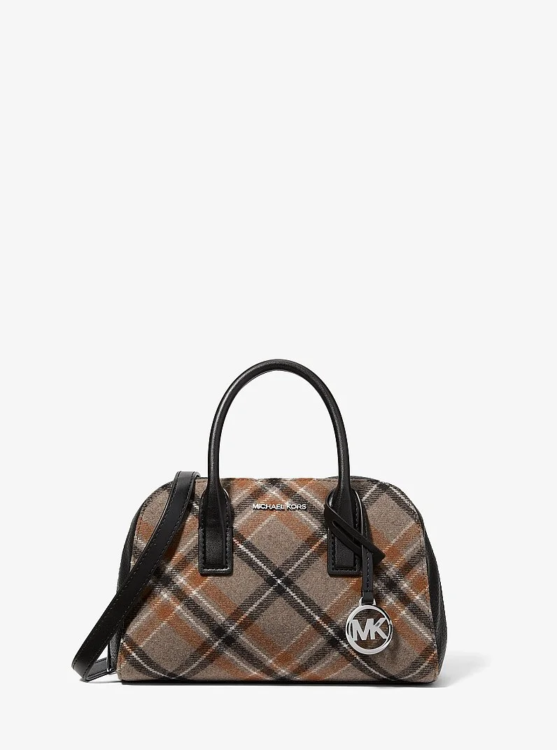Ashton Small Plaid Print Wool Blend Messenger Bag - 1