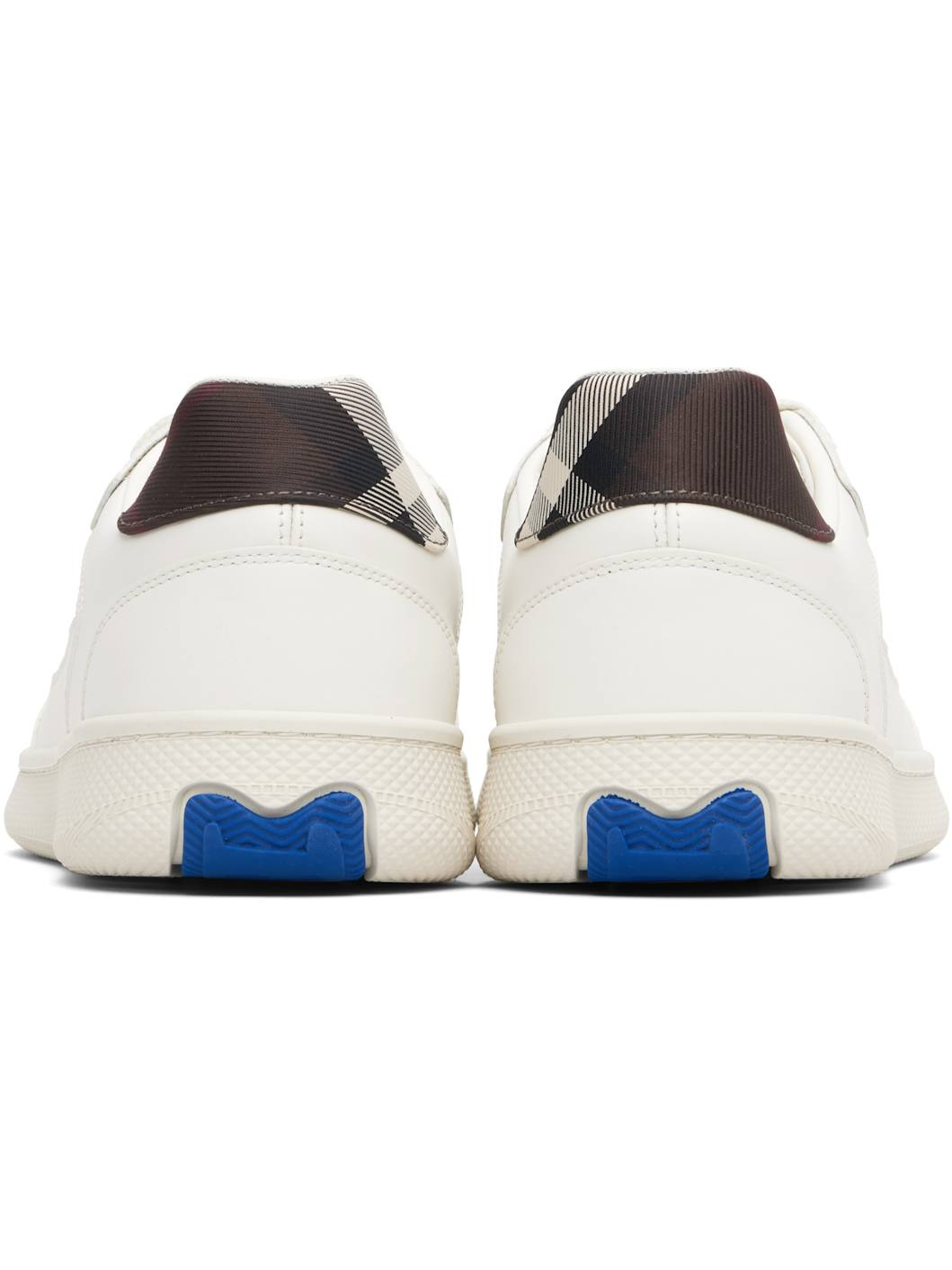 White Leather & Check Terrace Sneakers - 2
