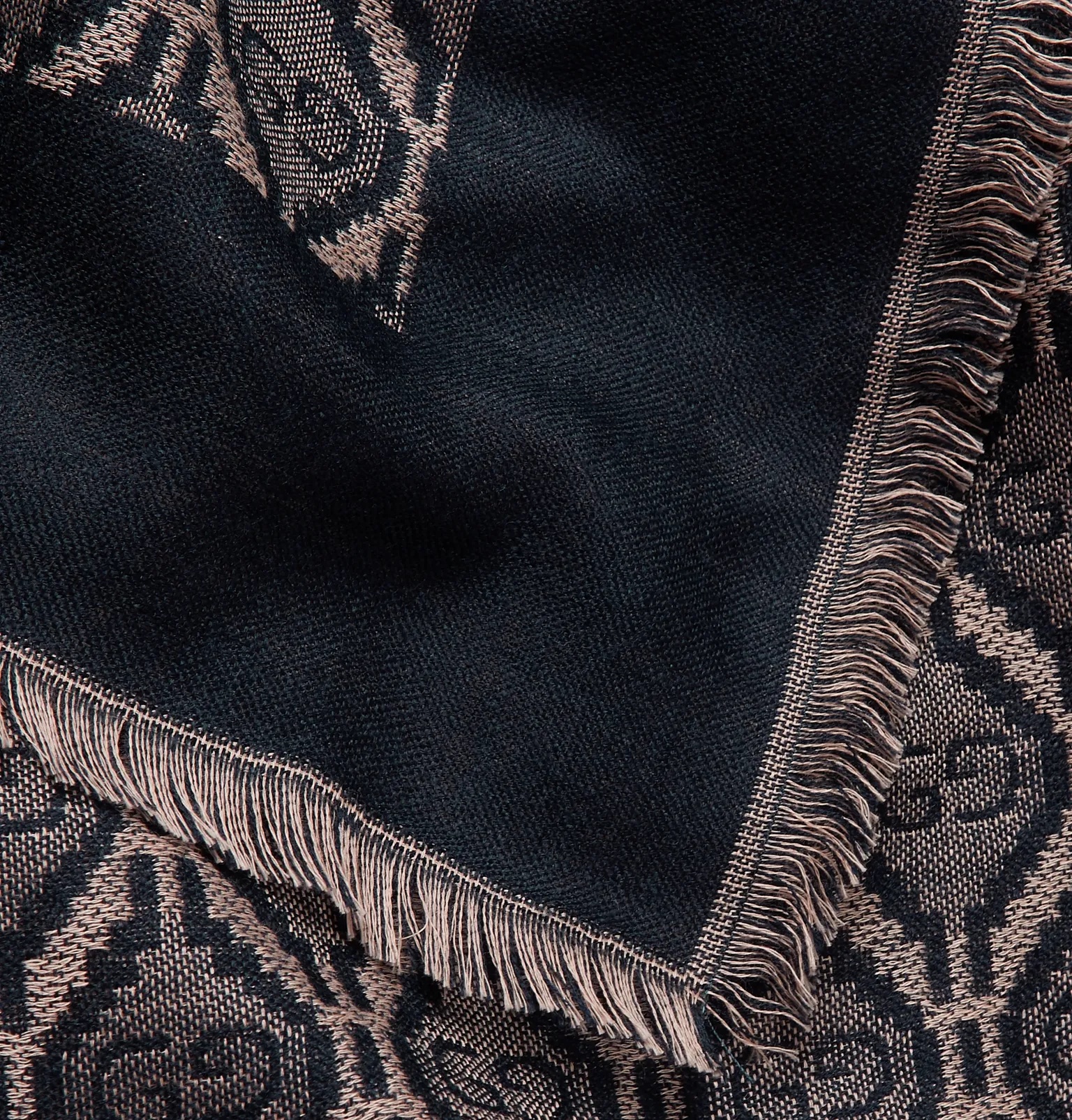 Fringed Logo-Jacquard Cotton, Wool and Silk-Blend Scarf - 3