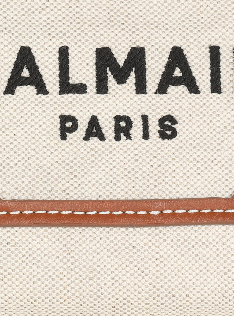 B-Army mini canvas shopping bag with leather inserts 7