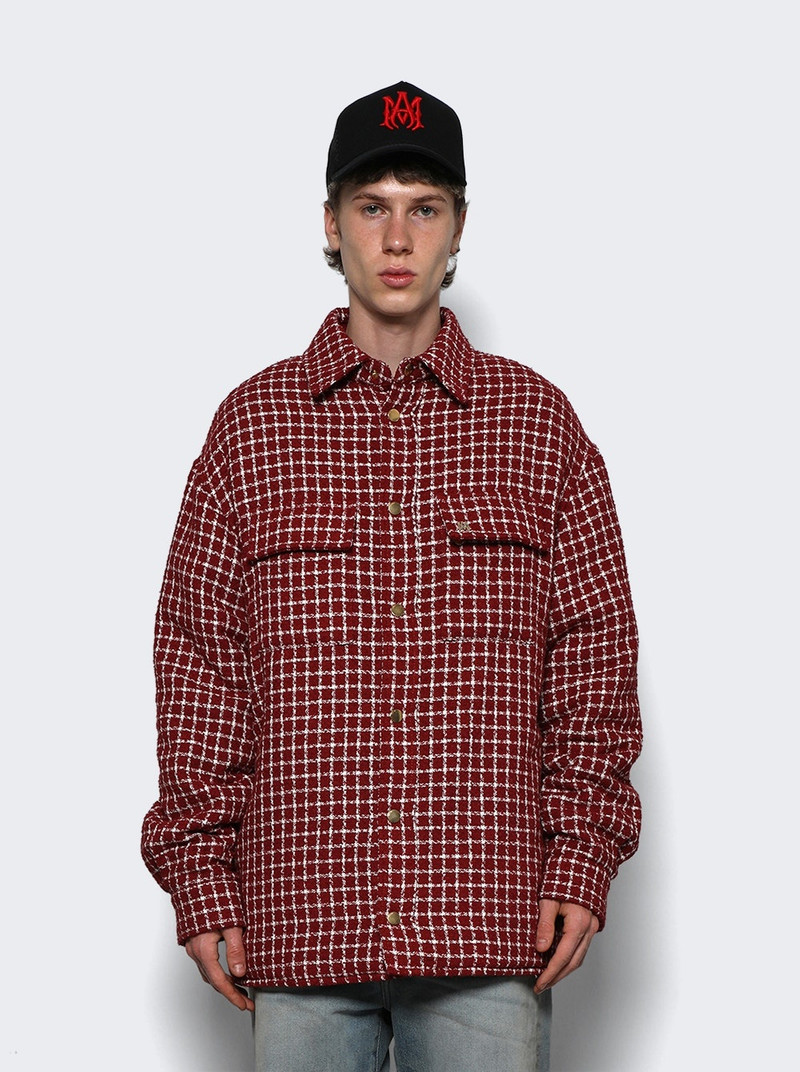 Boucle Padded Overshirt Deep Red 3