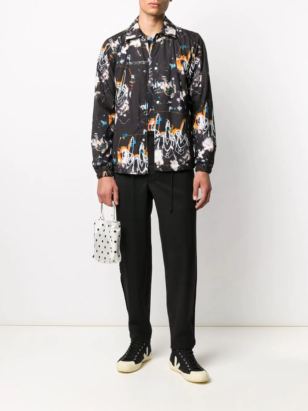 abstract print shirt jacket - 2