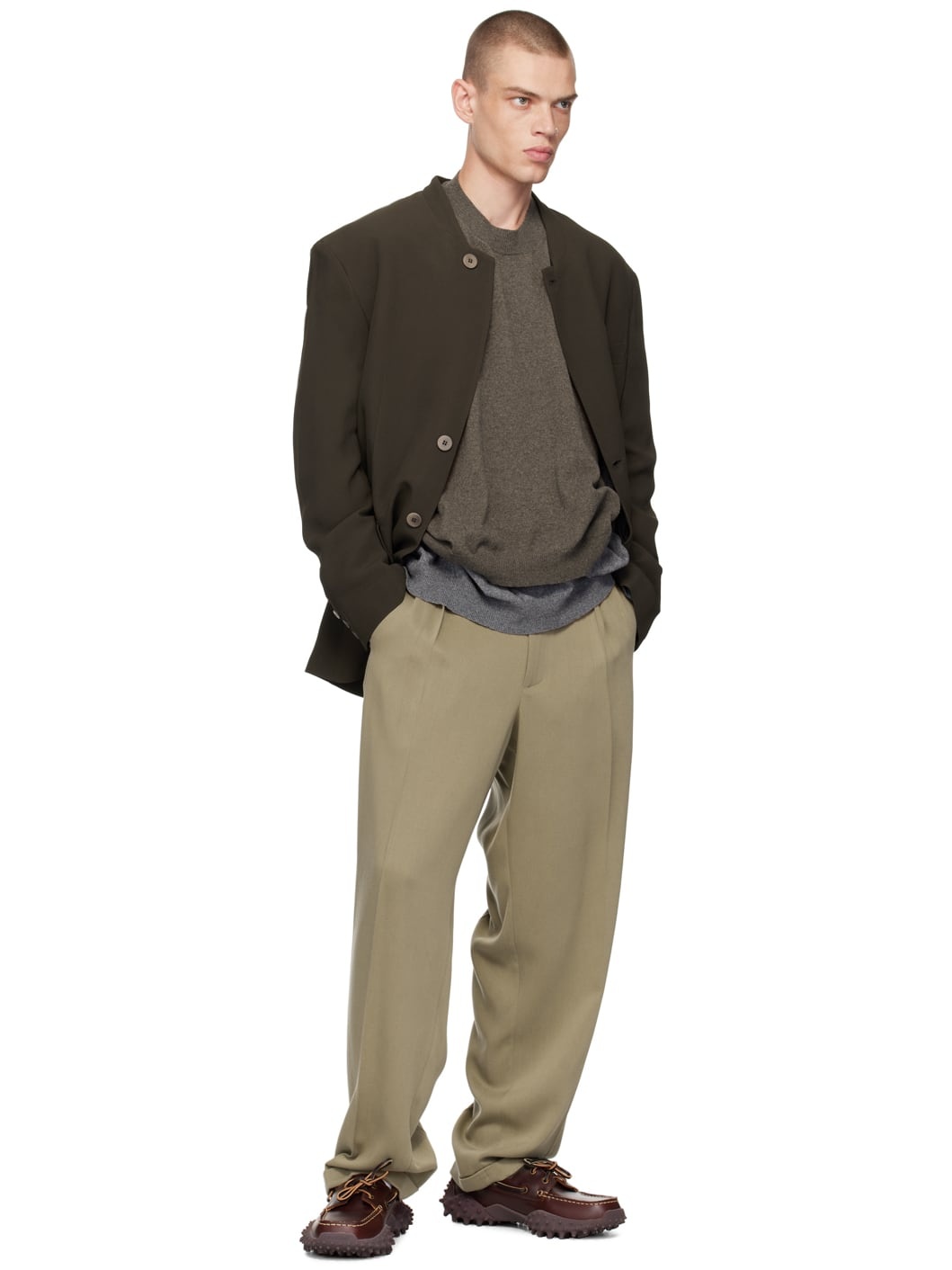 Brown Layered Sweater - 4