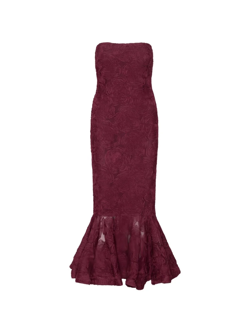 flower flounce-hem midi dress - 1