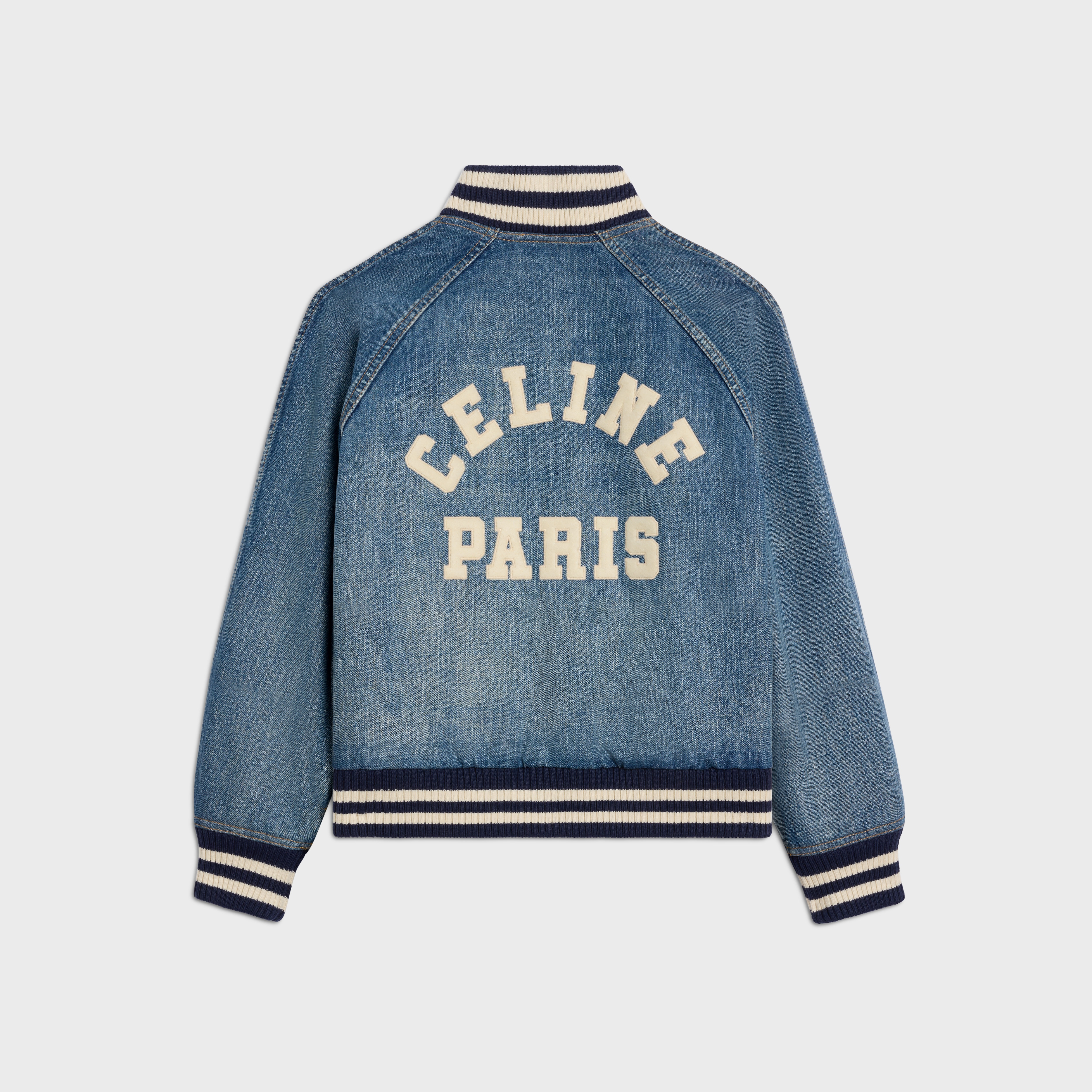 【CELINE】 TEDDY JACKET IN CLEAN OCEAN BREATHE WASH DENIM celine teddy jacket in clean ocean breathe wash denim