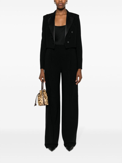 Max Mara satin-finish tailored wide-leg trousers outlook