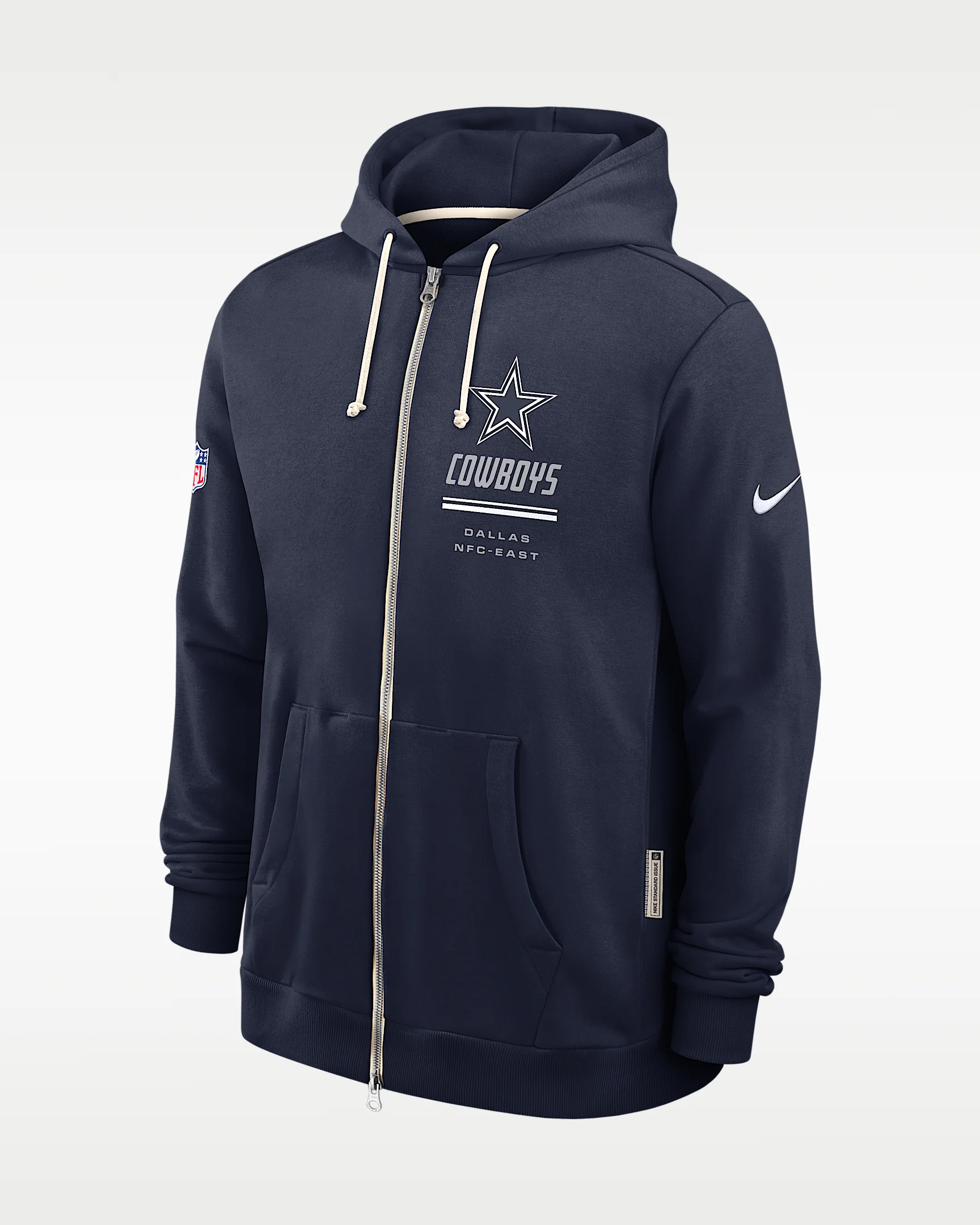 Dallas Cowboys Sideline Standard Issue Men's Nike Dri-FIT NFL Full-Zip Hoodie - 1