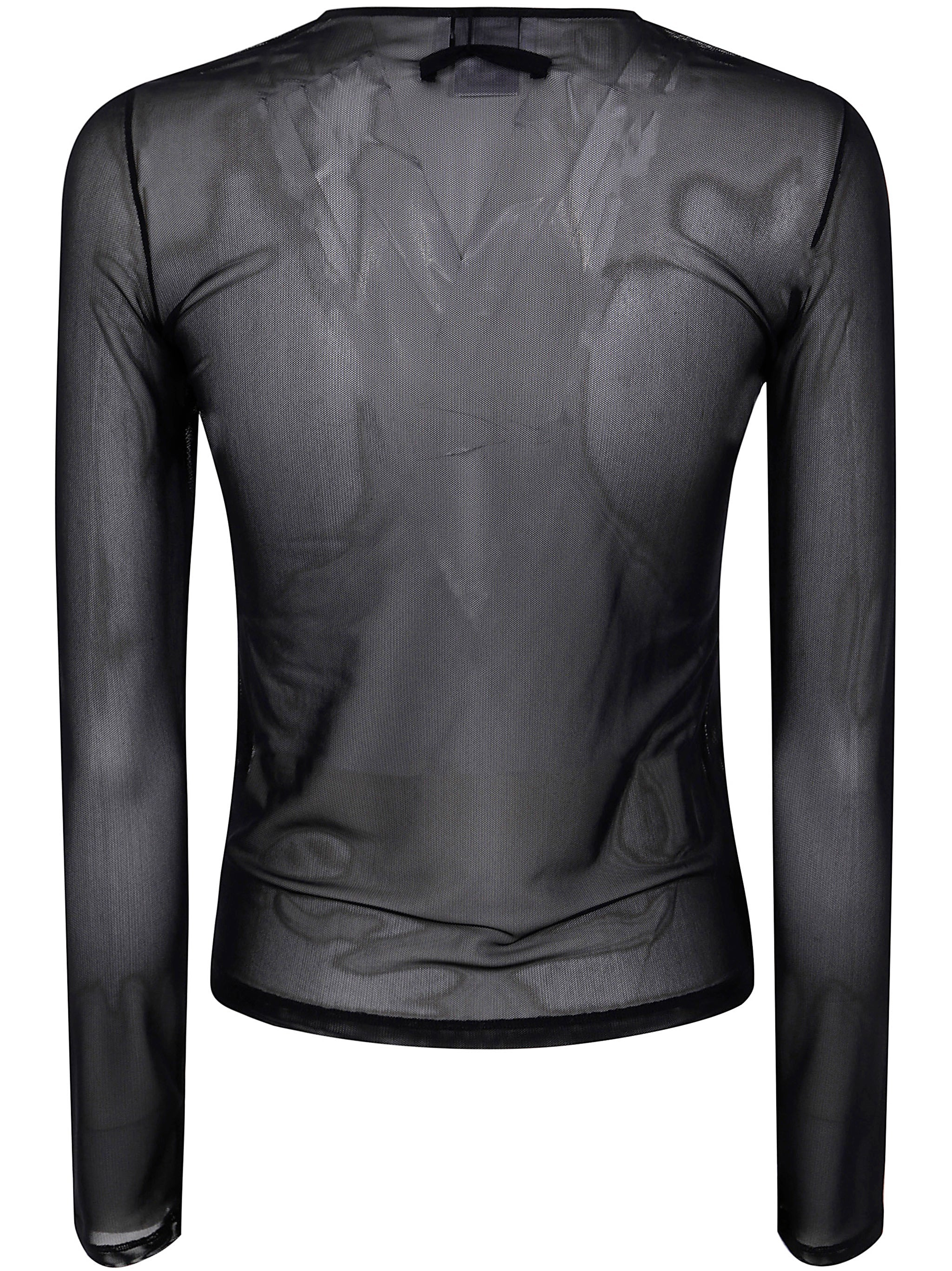 Jean Paul Gaultier Women Mesh Long Sleeves Top With Velvet Flock "Jean Paul Gaultier" - 2