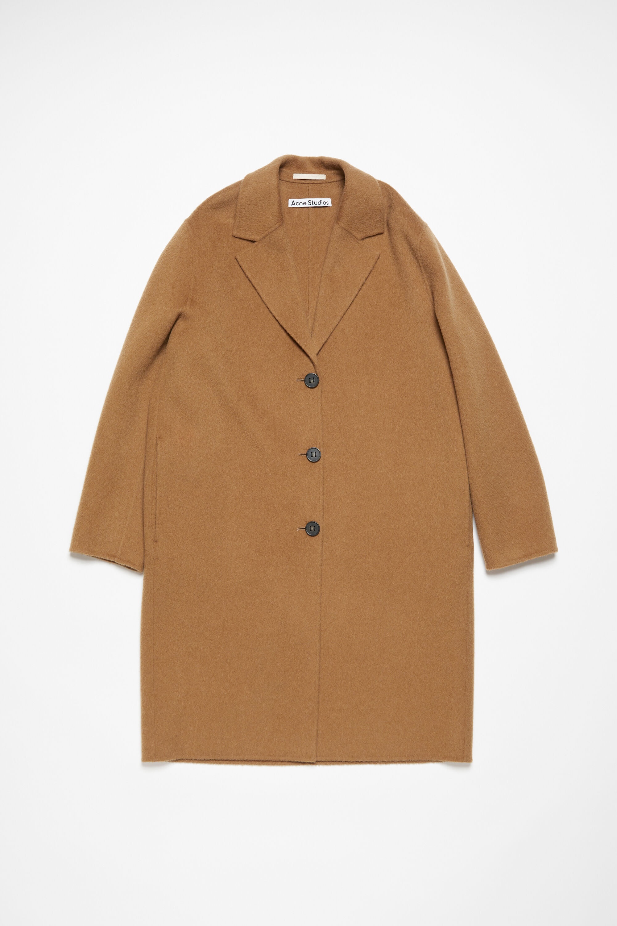 Single-breasted wool coat - Camel Beige - 1