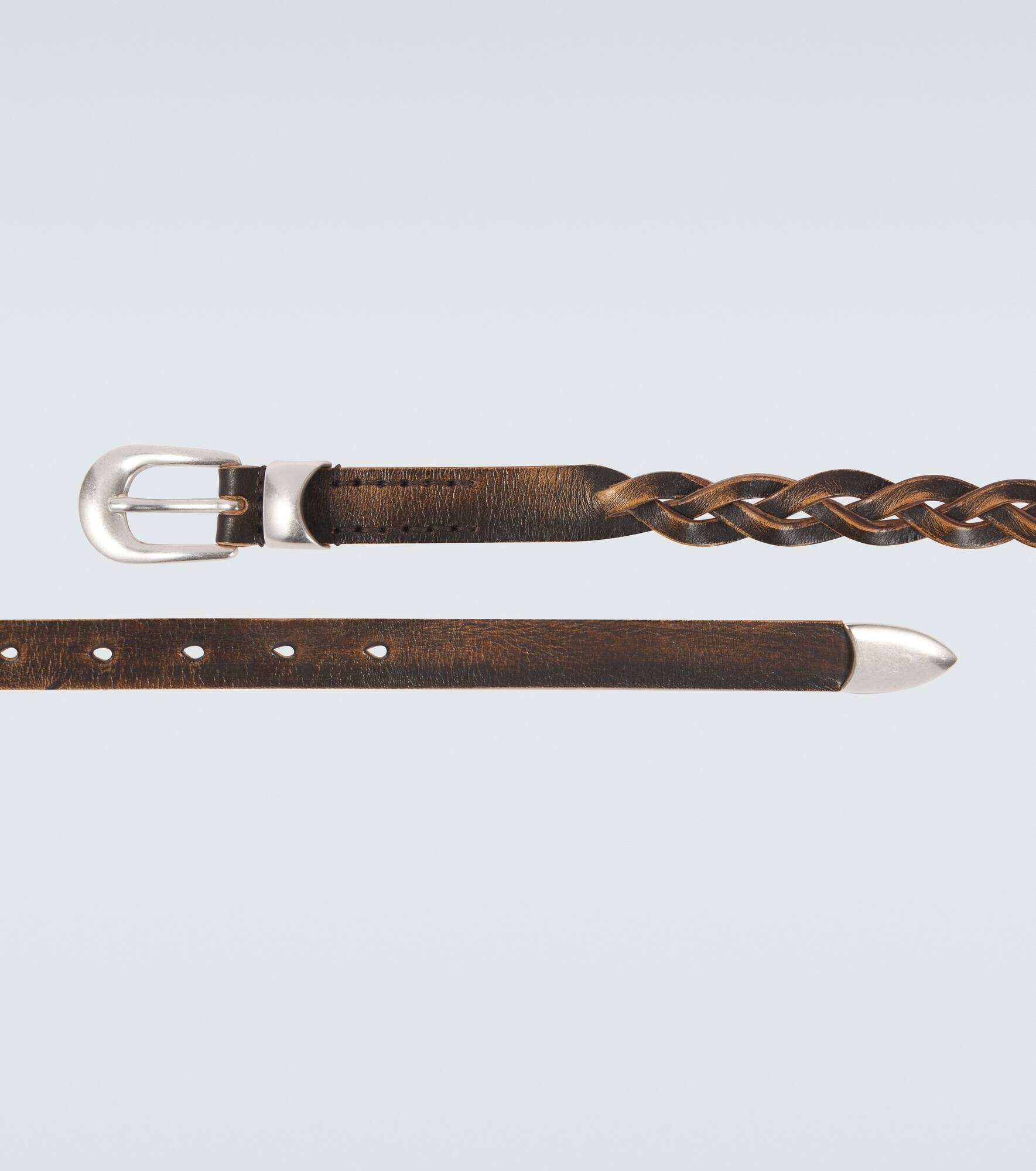 20mm braided leather belt - 4
