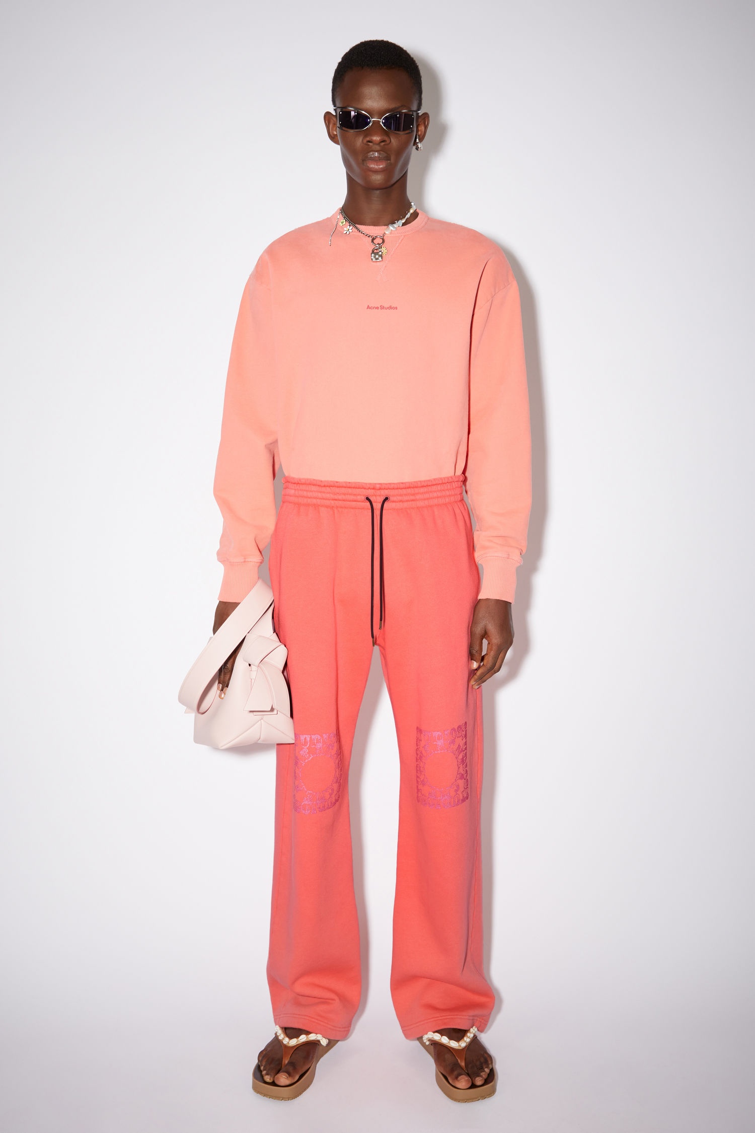 Cotton sweat pants - Salmon pink - 2