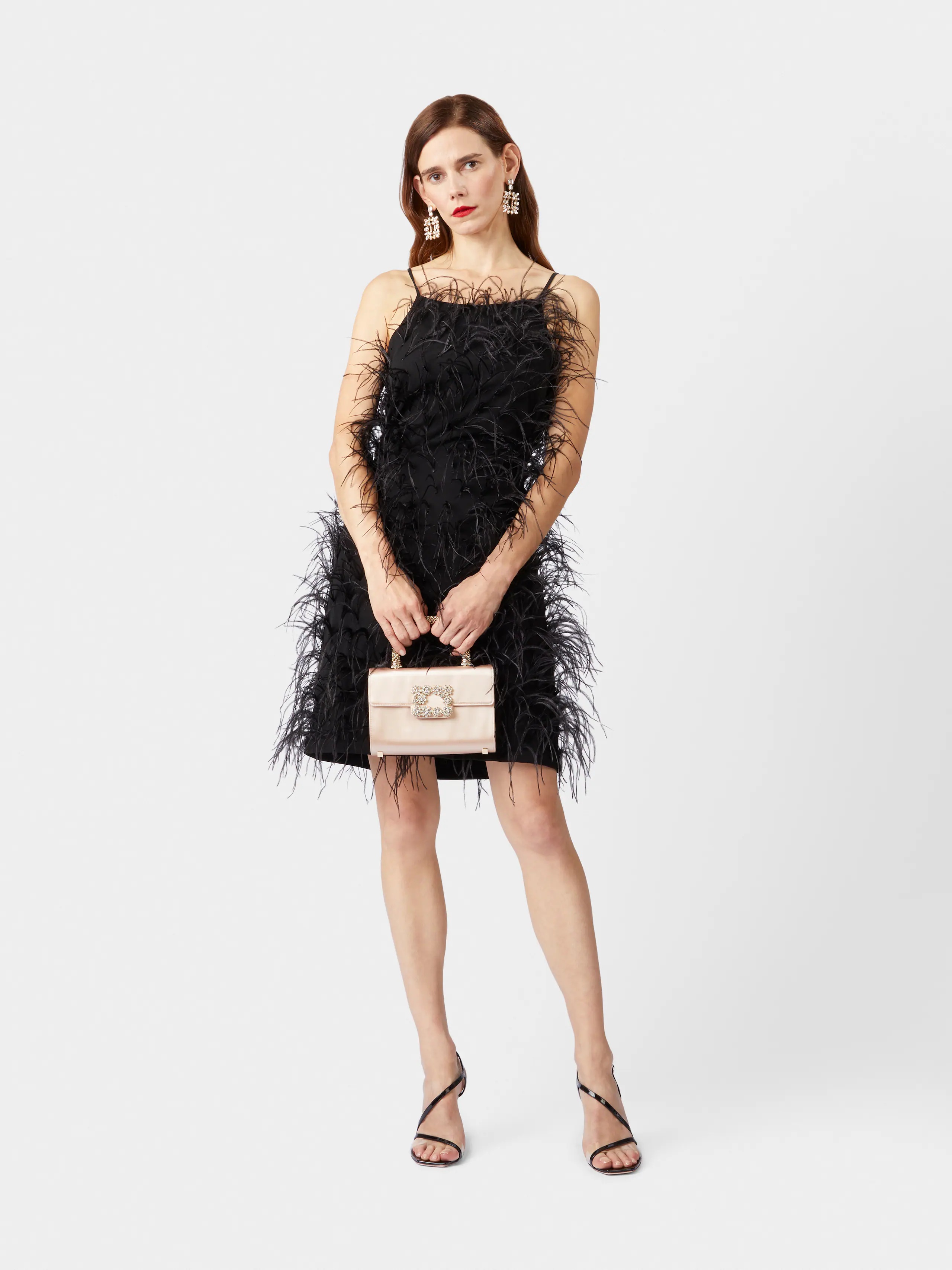 ハンドバッグ ROGER VIVIER Flower rhinestone jewel buckle satin bag Roger Vivier Flower Strass Jewel Buckle Clutch Bag Mini in