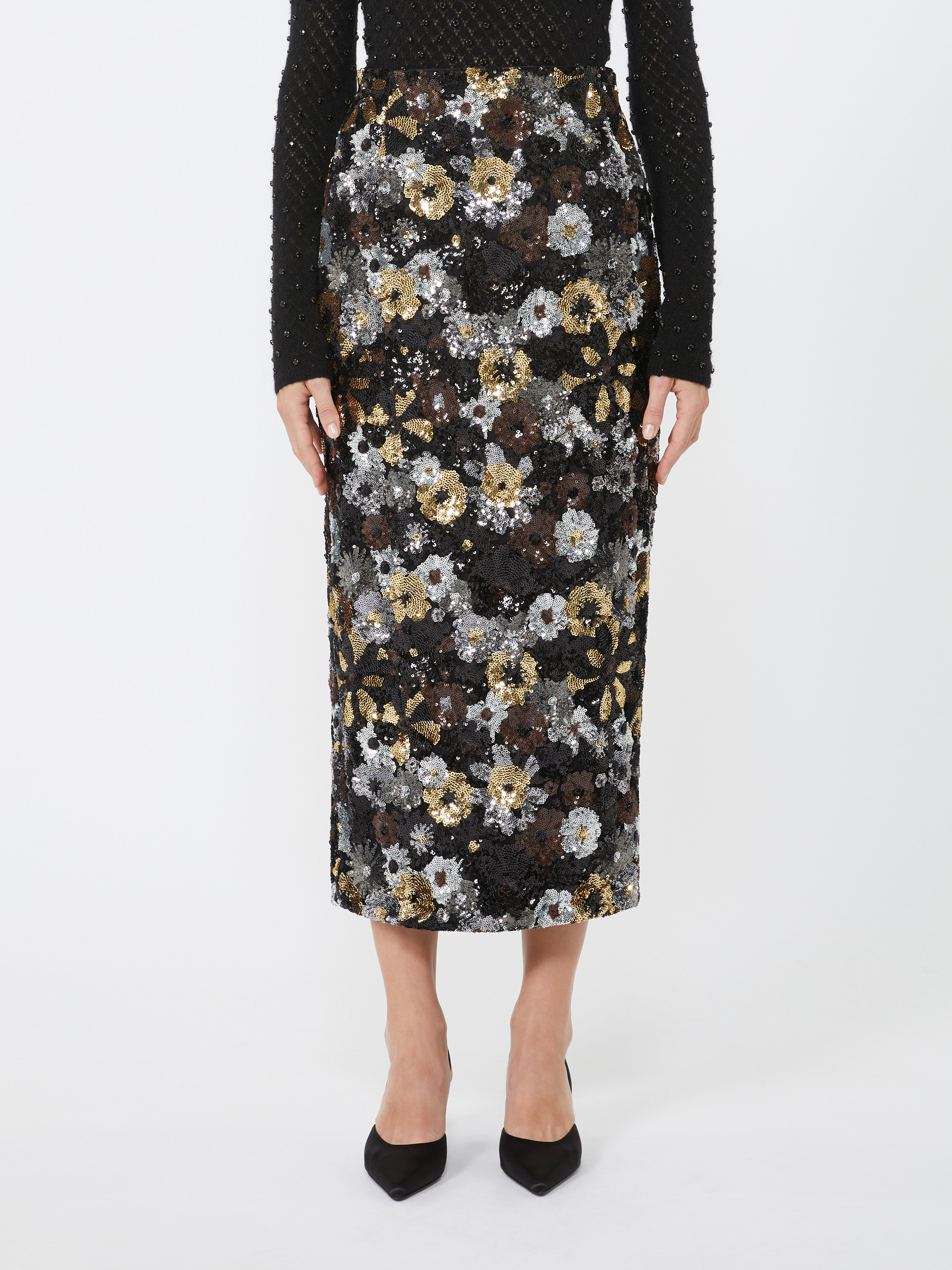 DAMIANA Pencil skirt in tulle and sequin - 3