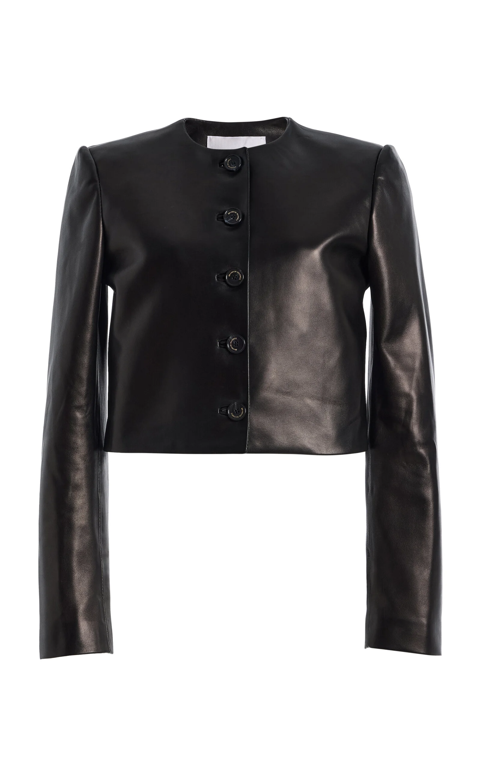 The Ryder Cropped Leather Jacket black - 1