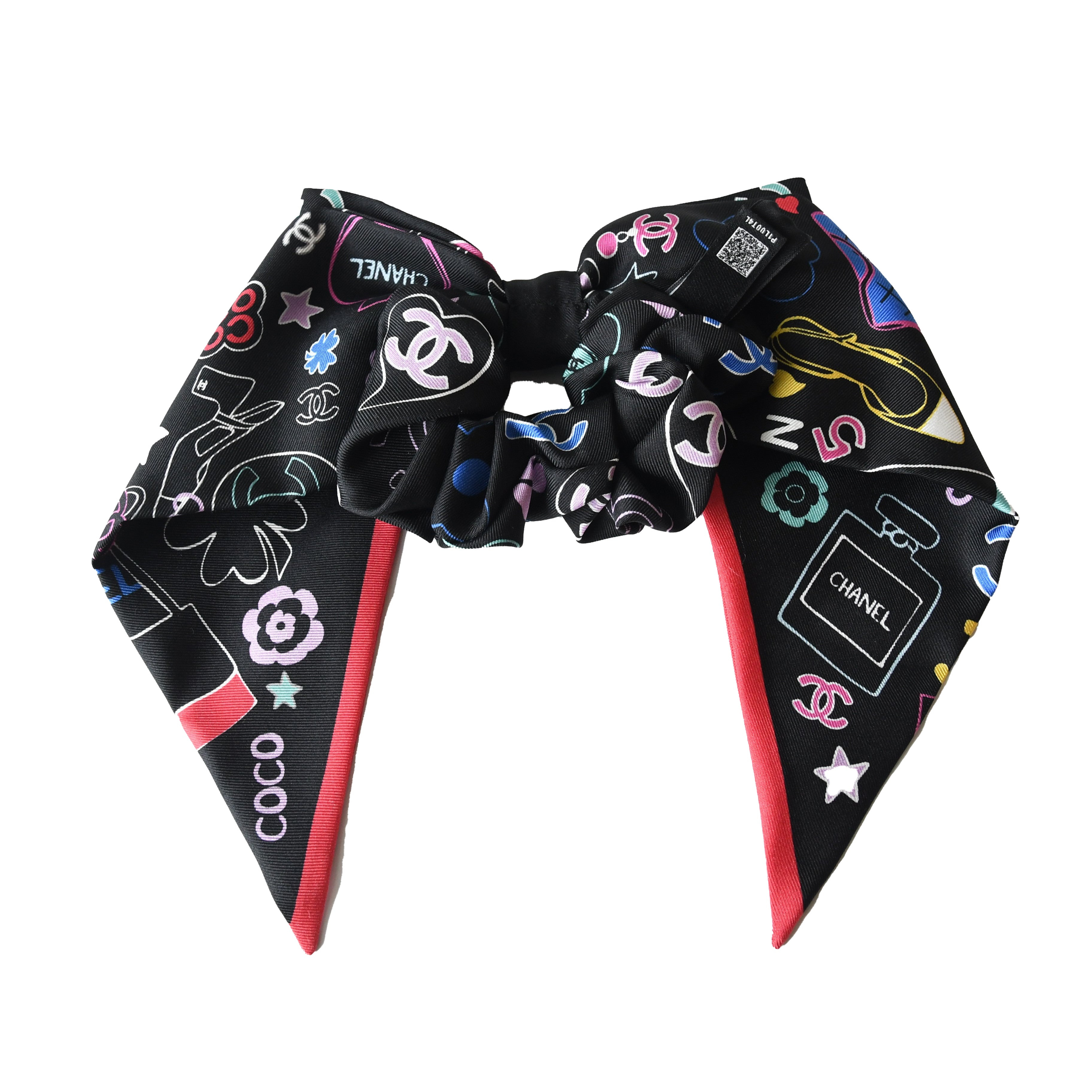 Chanel Silk CC Logo Pattern Ribbon Hair Band Multicolor - 1