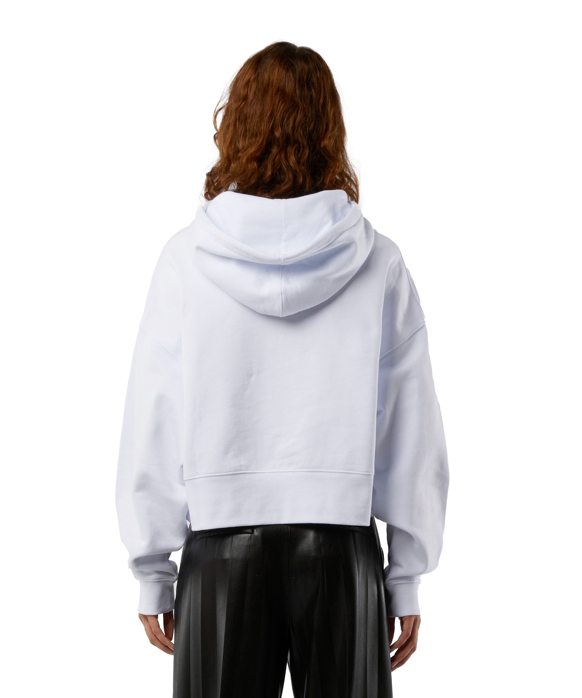 Cotton sweatshirt with hood and micro logo - 3