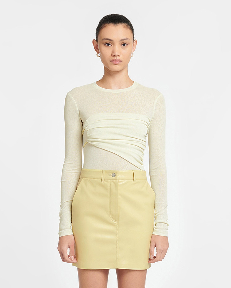 Nanushka Draped Mesh-Jersey Top outlook