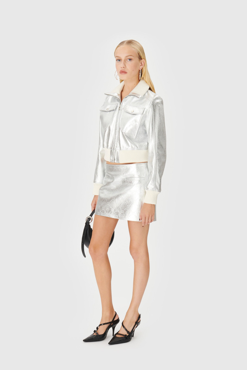 Marine Serre Laminated Leather Boxy Jacket outlook
