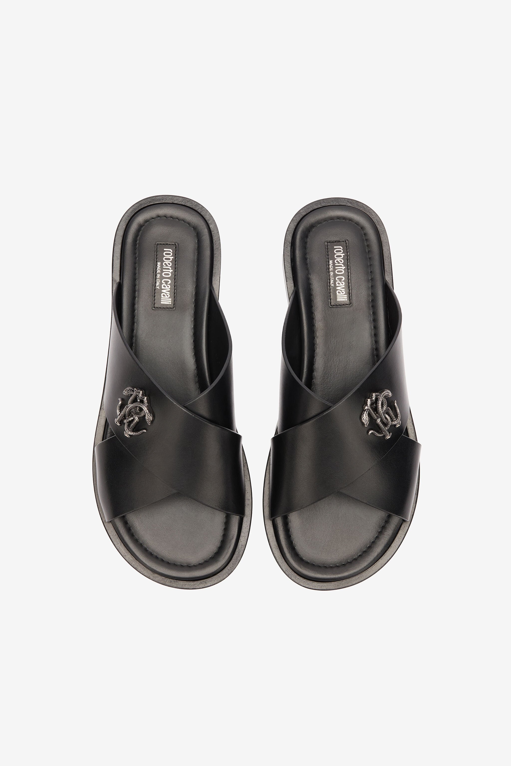 Slides With Bands And Mirror Snake Monogram - 6