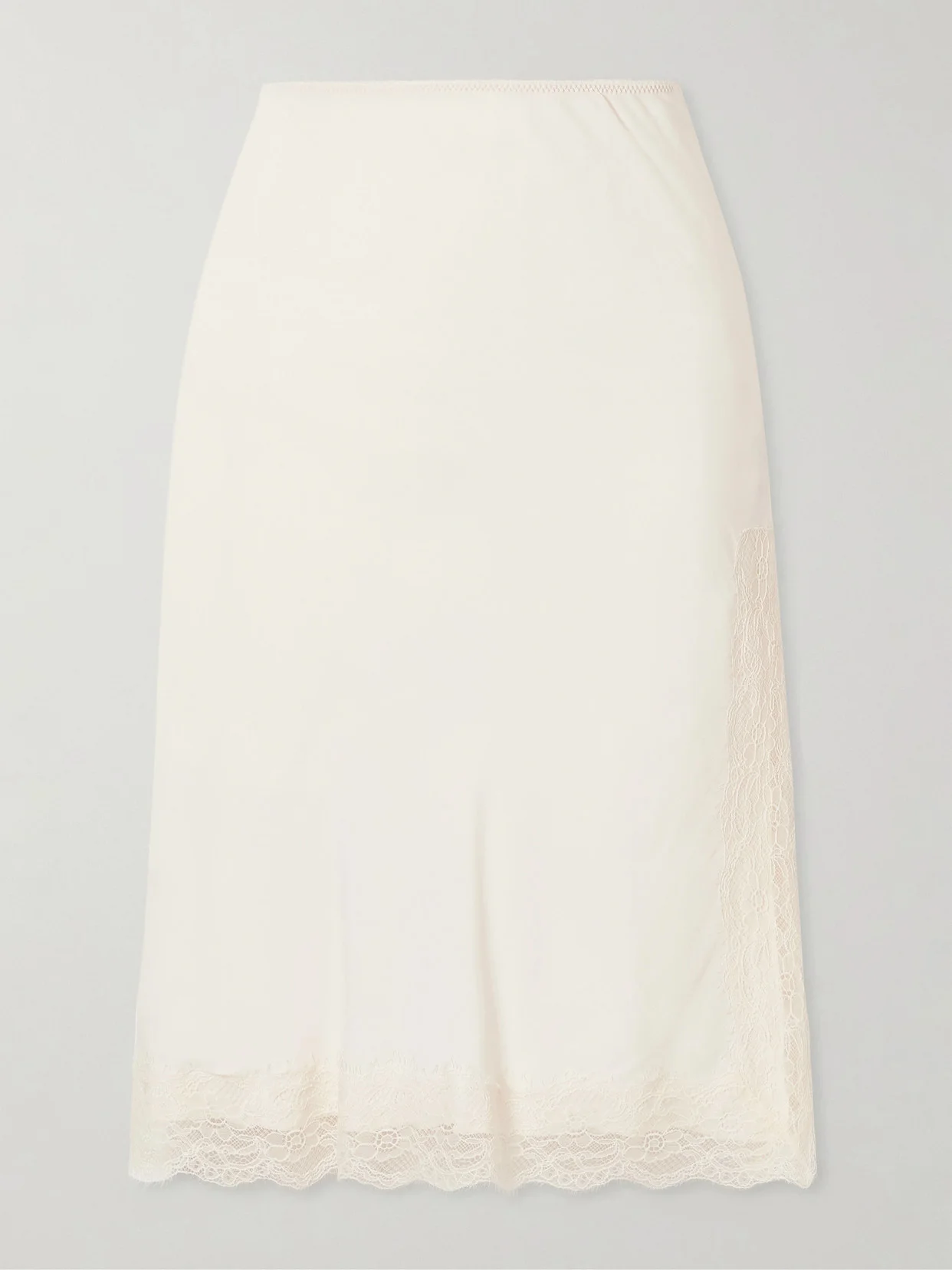 Lace-trimmed Crepe Midi Skirt - 1
