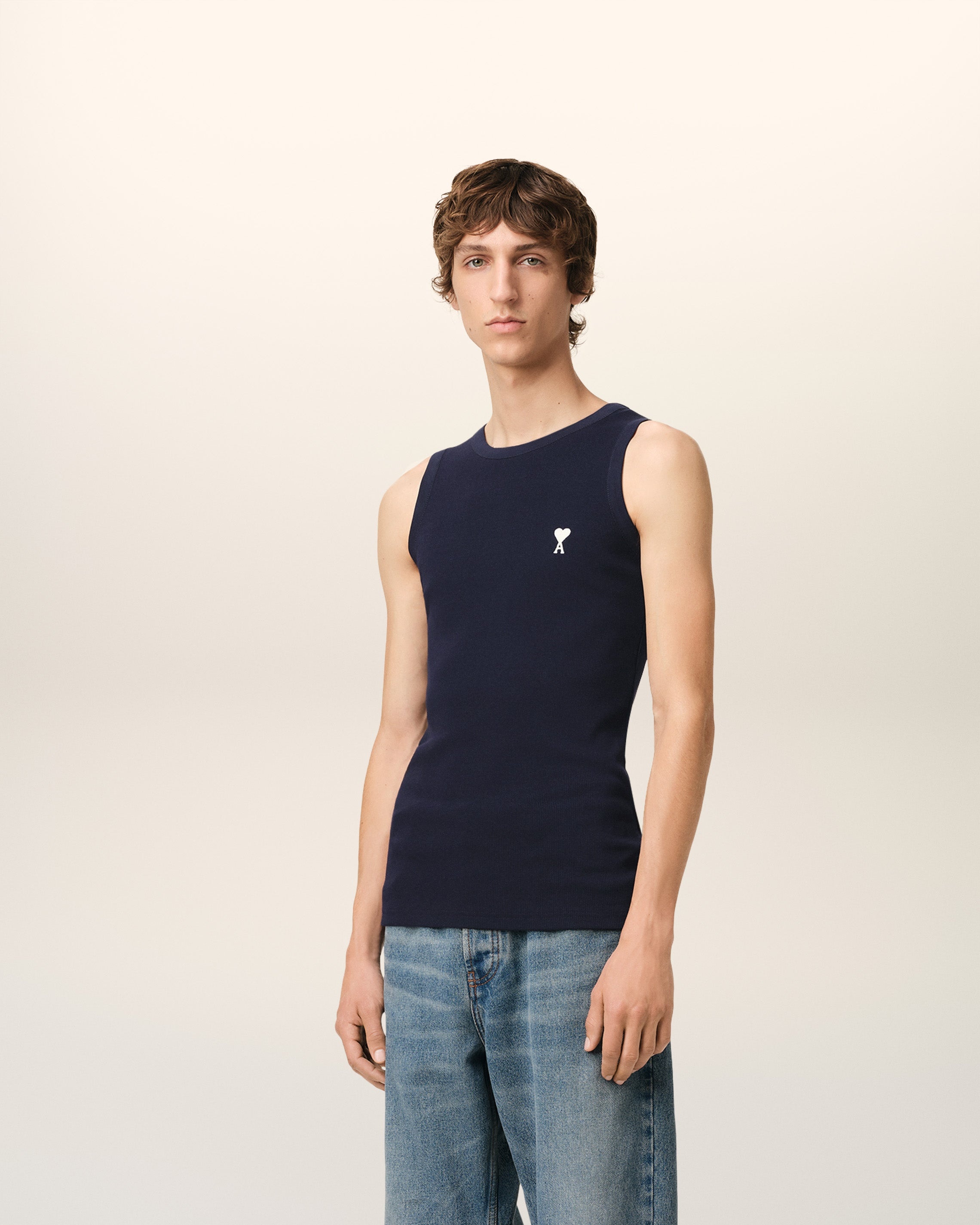 NAVY COTTON RIB AMI DE COEUR TANKTOP - 6