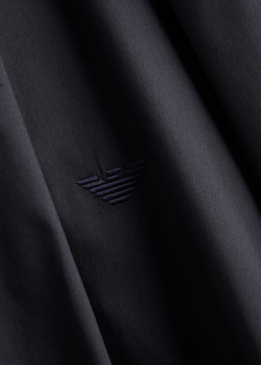 Emporio Armani Logo-embroidered Cotton-blend Poplin Shirt - 5