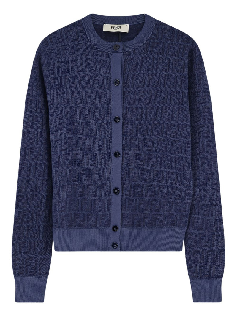 FF-pattern buttoned cardigan 1