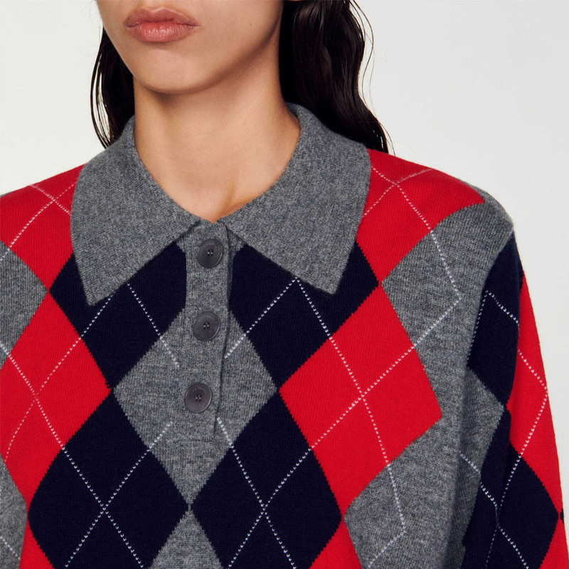DIAMOND POLO NECK SWEATER 4