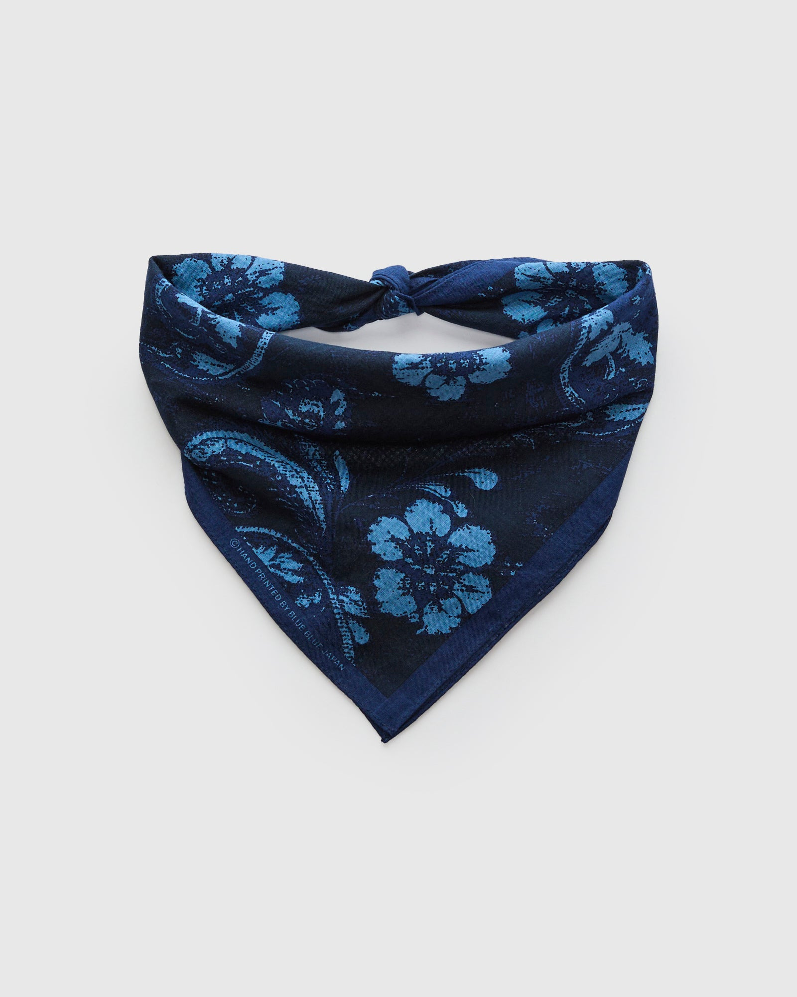 "Tsujigahana" Bandanna in Dark Navy - 2