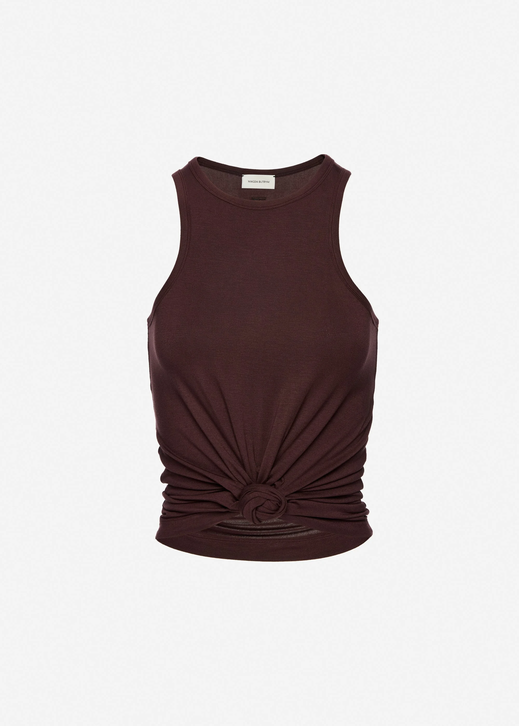 Knotted tank top in brown - 1