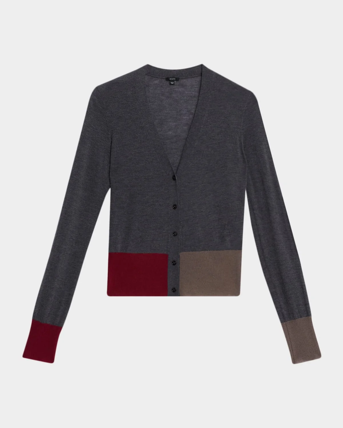 Cashair Coloblock Cashmere V-Neck Cardigan - 1