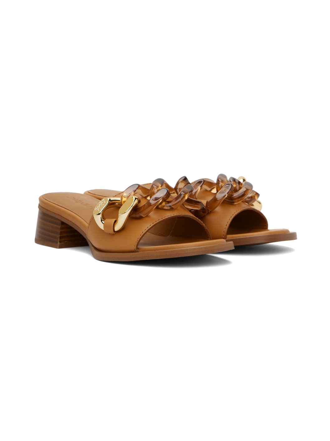 Tan Monyca Heeled Mules - 4