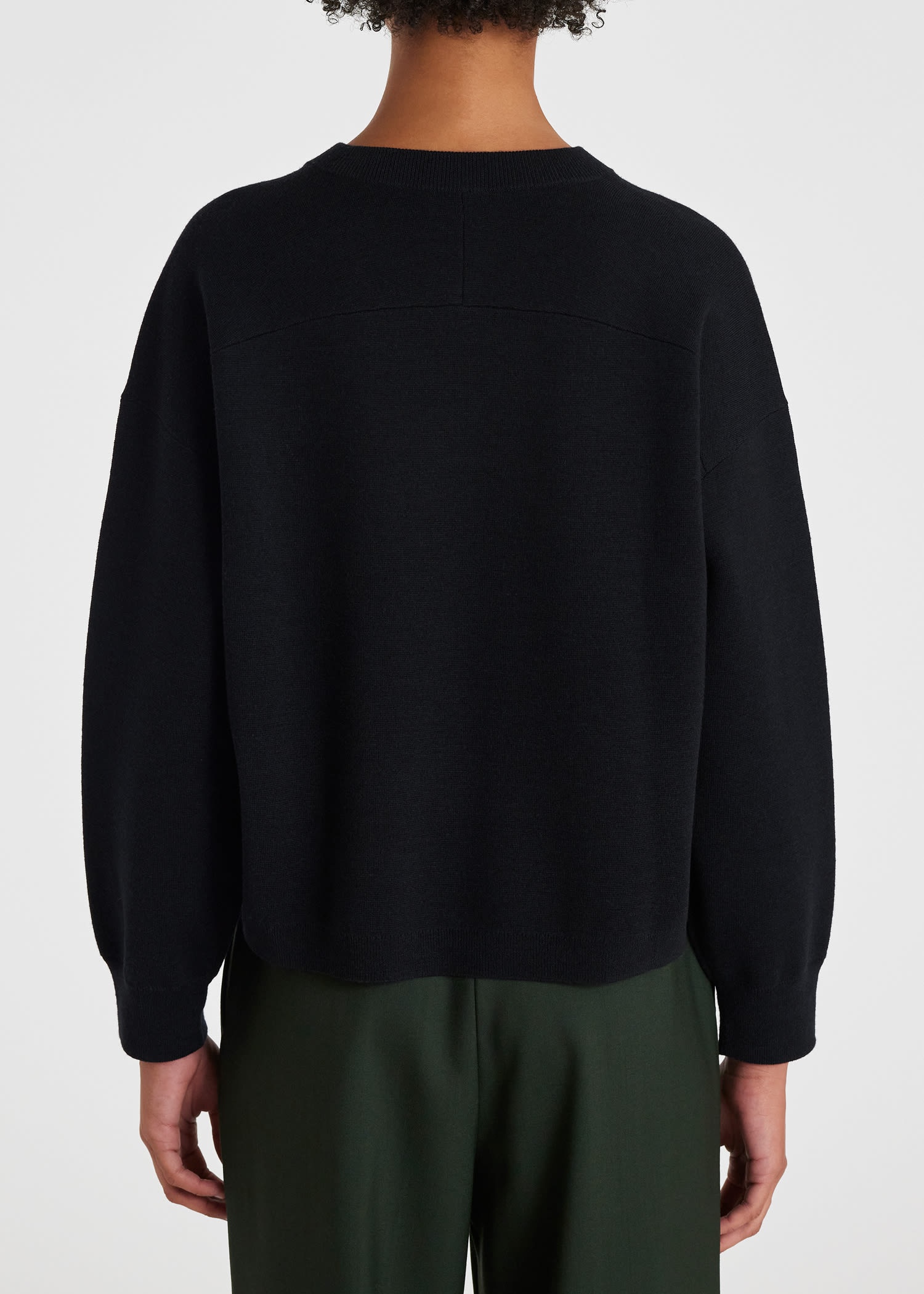 Navy Wool 'Swirl' Sweater - 4