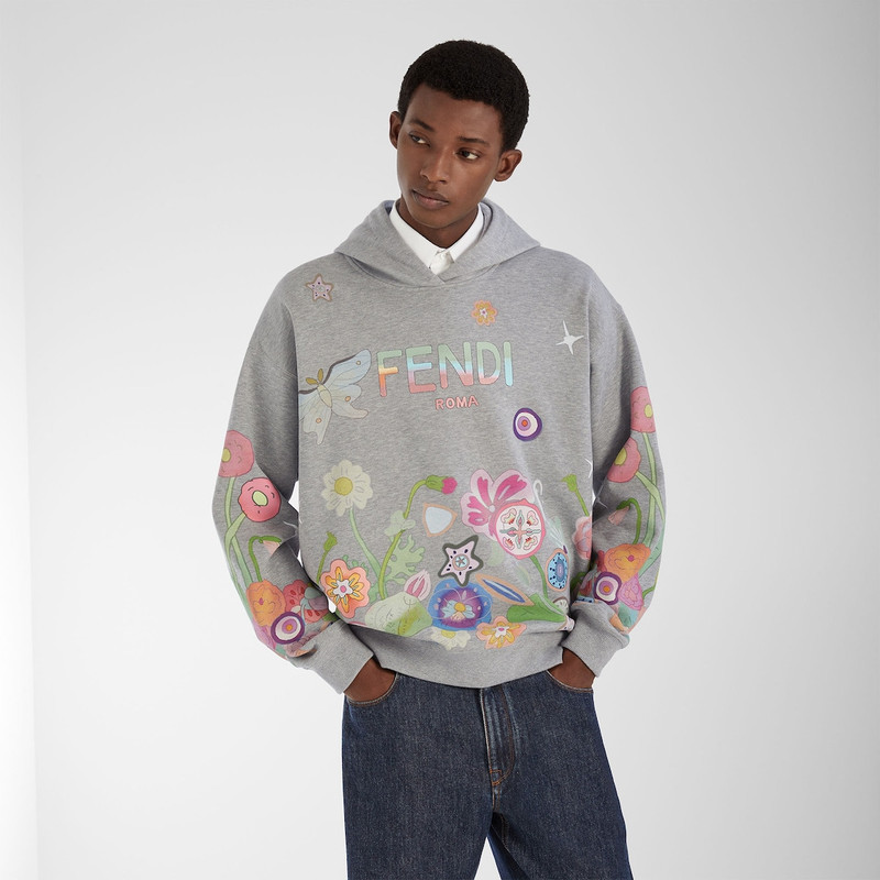 FENDI Fantastic Fendi Future sweatshirt Gray cotton sweatshirt with print outlook