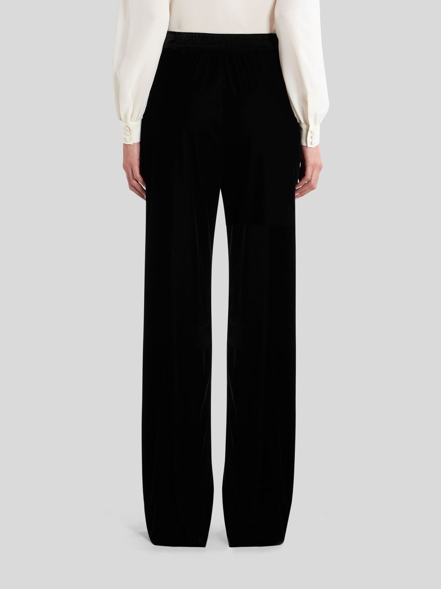 VELVET PALAZZO TROUSERS - 4