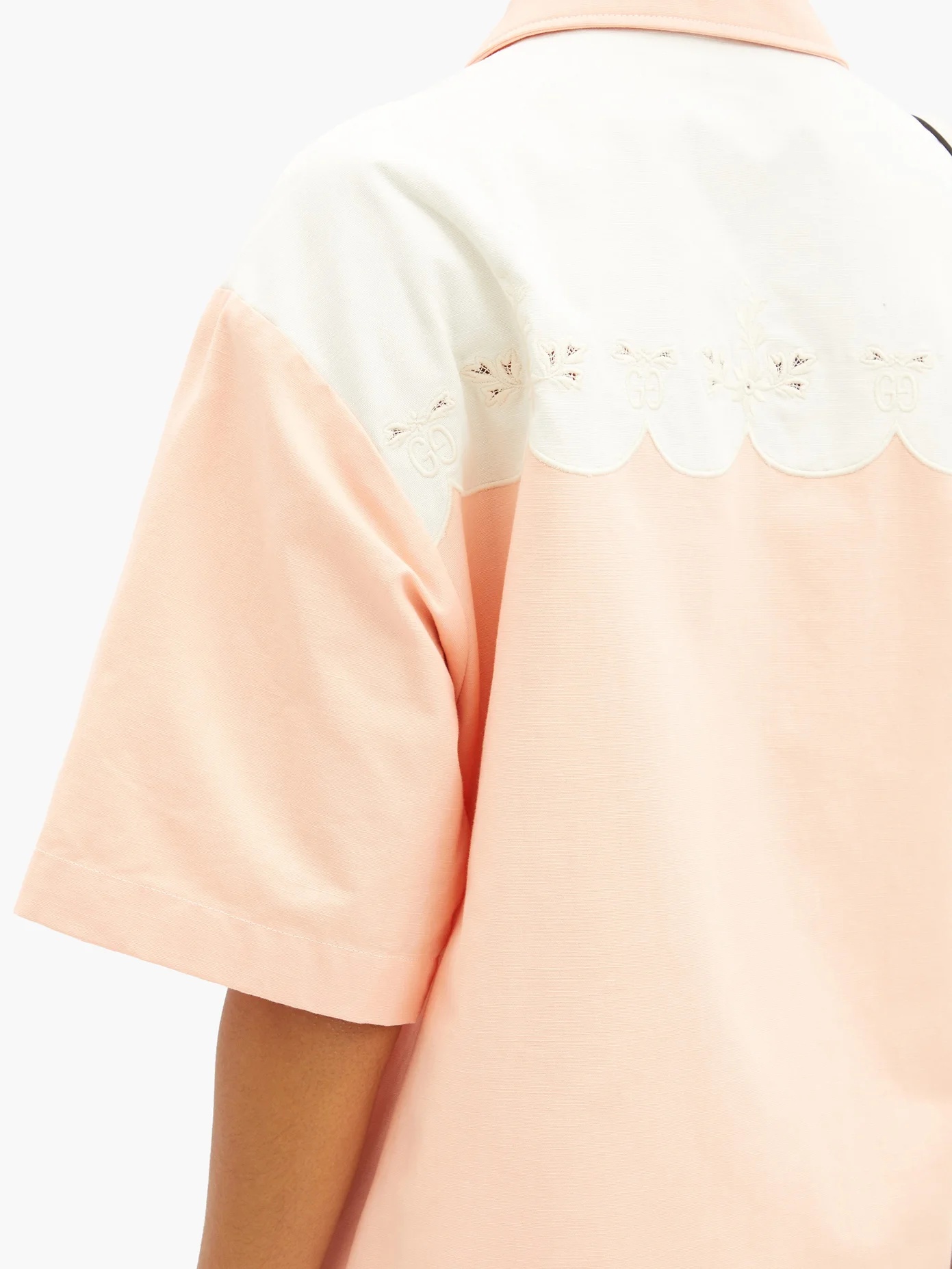 Scalloped cotton-poplin shirt - 4