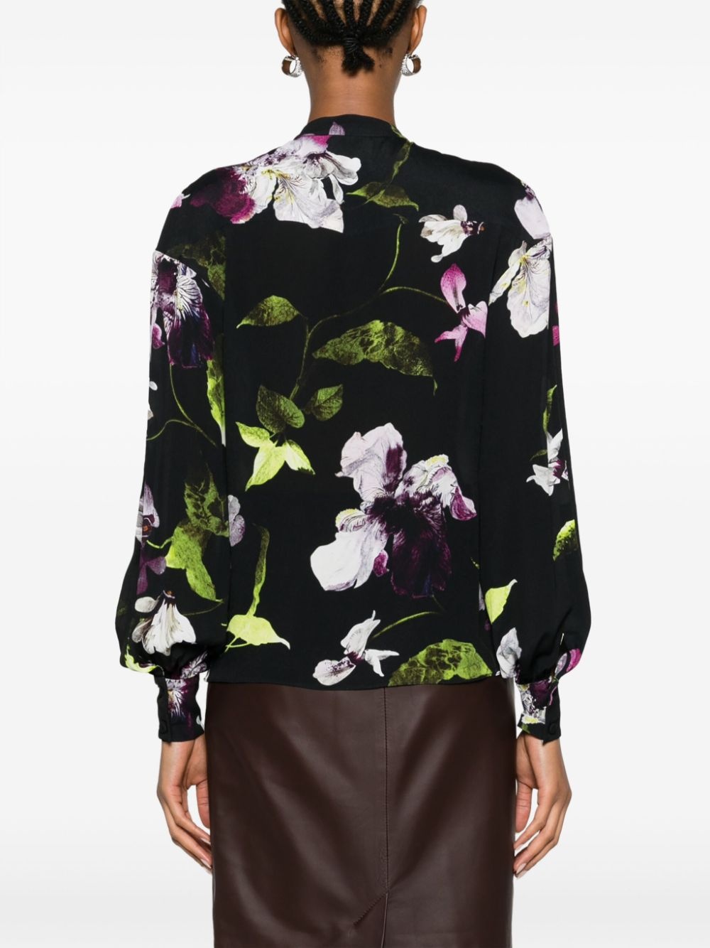 floral-print balloon-sleeve blouse - 4