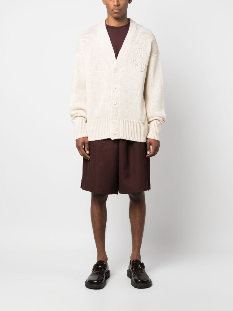 Jil Sander embroidered-logo cotton cardigan outlook