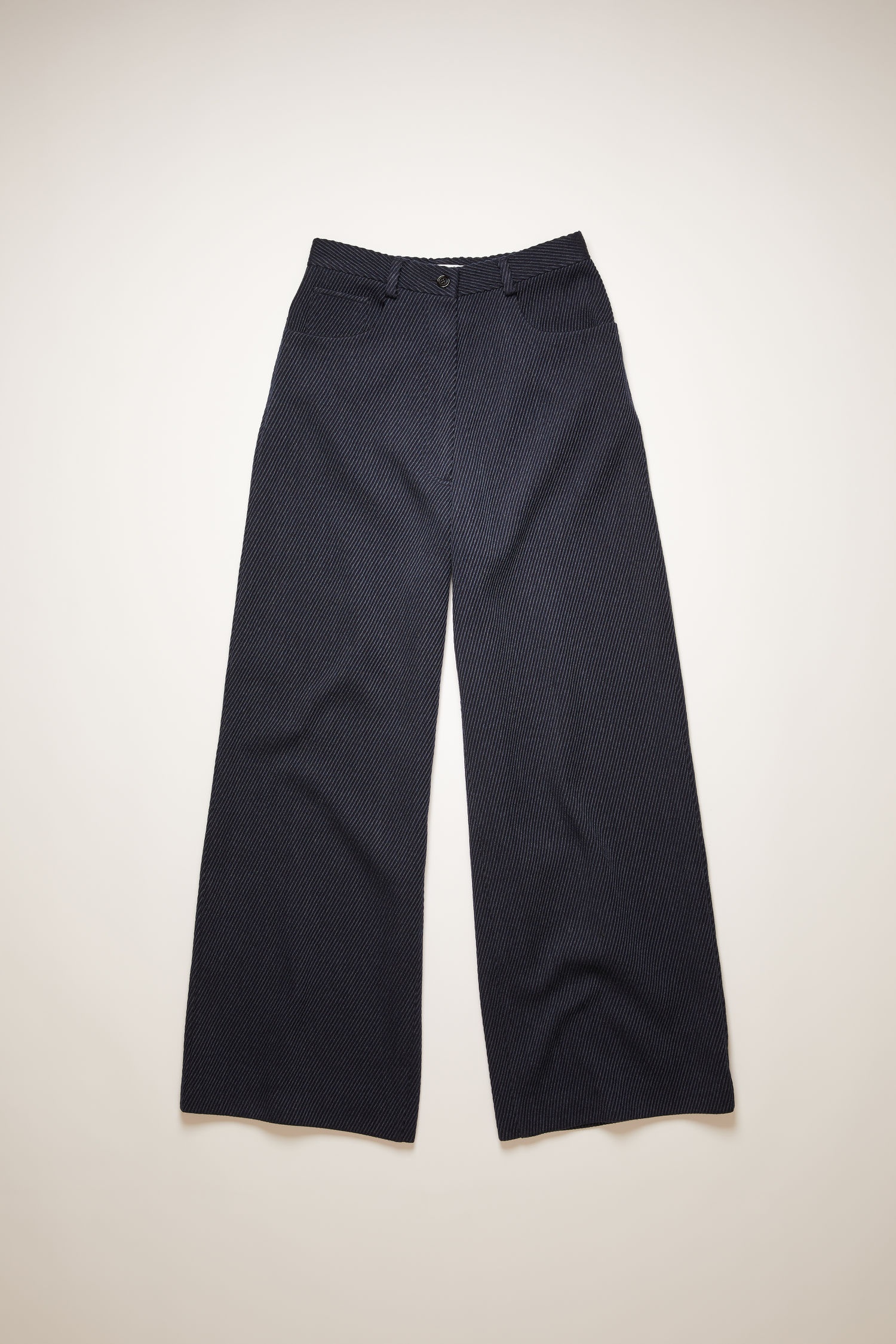 Wide-leg twill trousers navy/black - 1